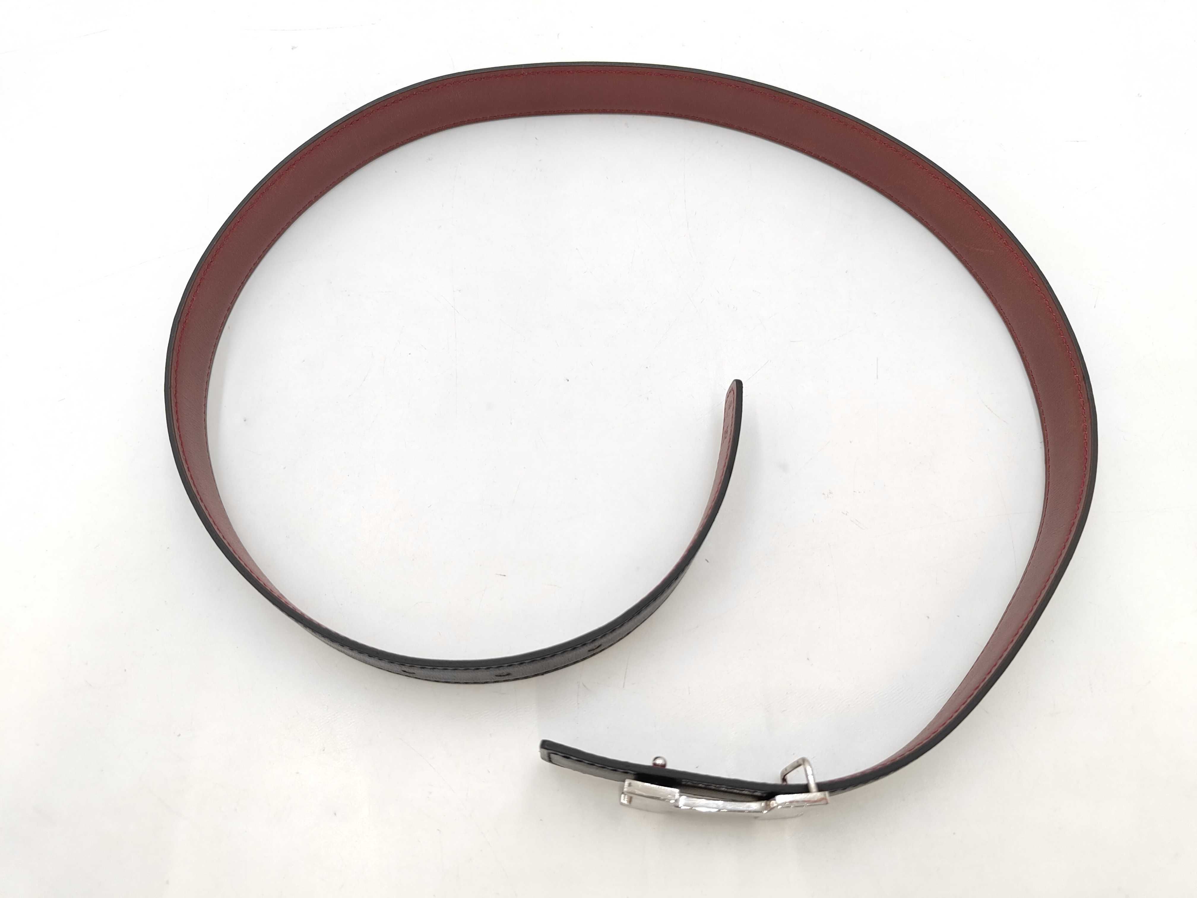 Constance H-buckle silver hardware black H-logo belt — view 4