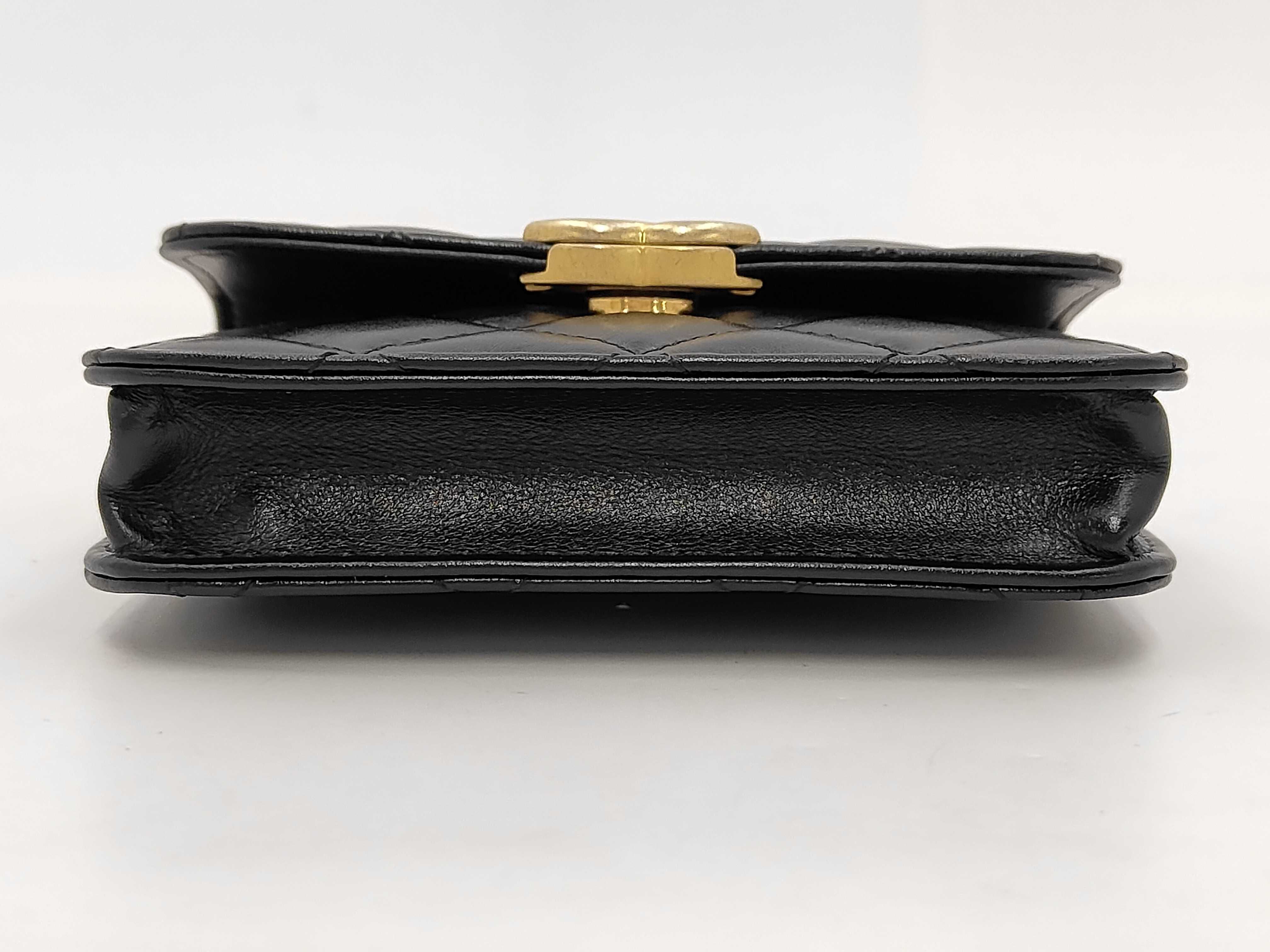 Mini Matelasse 17 Coco Ball Chain Shoulder Bag, Lambskin, Black, Gold Hardware. — view 3