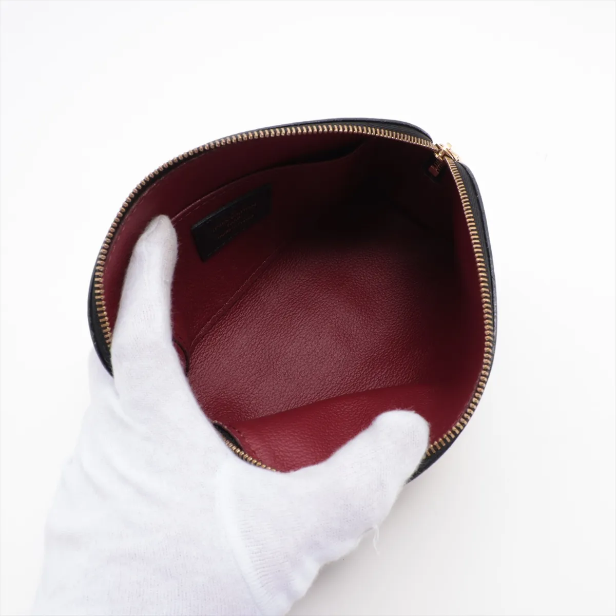 Bicolor Monogram Empreinte Pochette Cosmetic PM M59086 Black x Red Pouch (RFID detected) — view 3