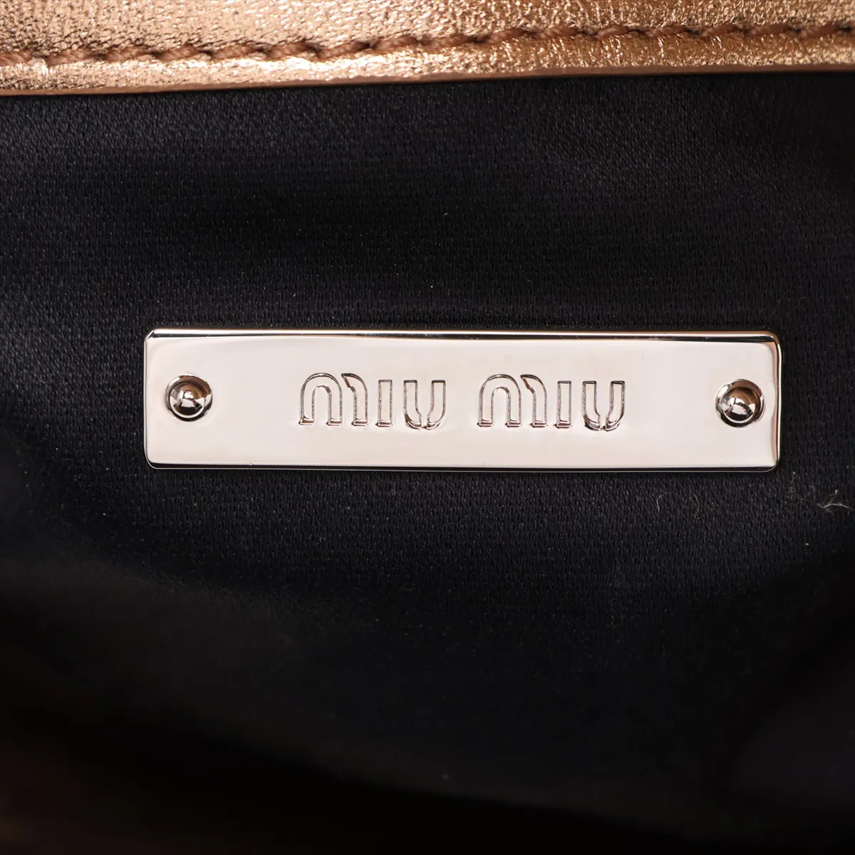 Matelassé Leather Shoulder Bag, Gold — view 8