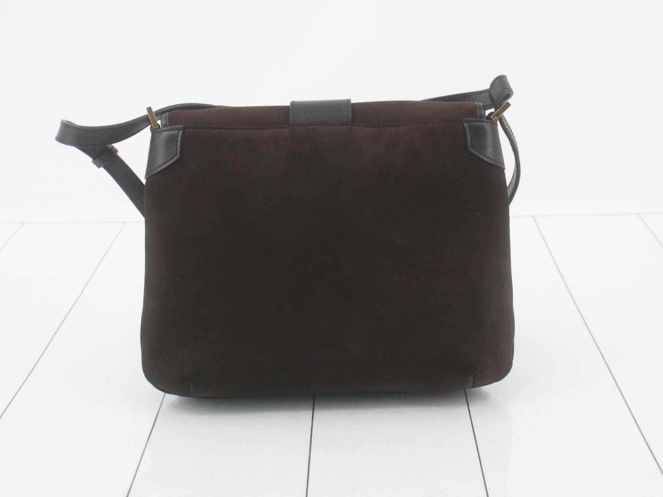 Dionysus Shoulder Bag, Suede/Leather, Dark Brown — view 2