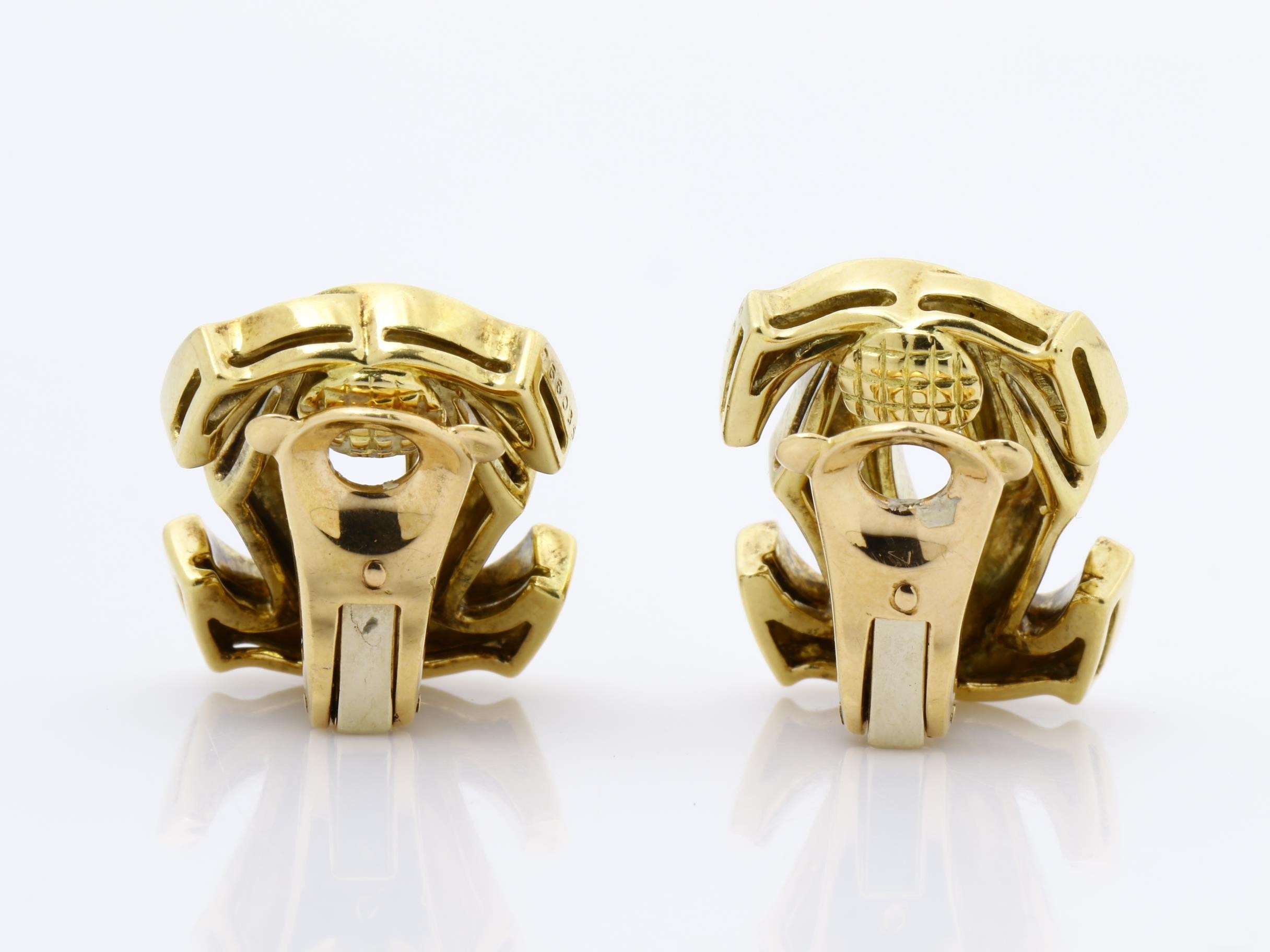2C Motif (Precious Metal) Earrings, 750YG, 15.8g — view 4