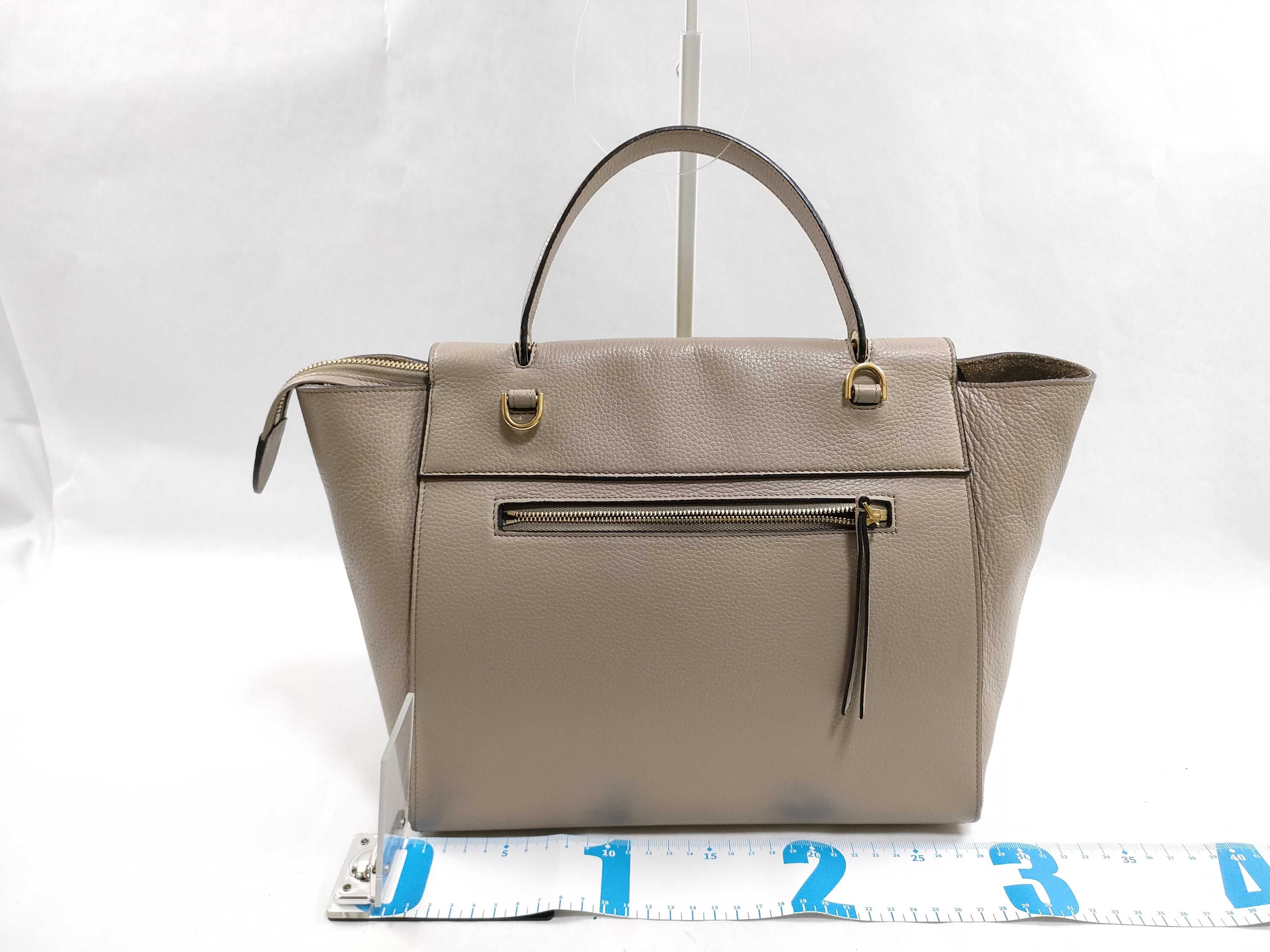 Belt Bag Mini Leather 2-Way Handbag Beige Handbag — view 2