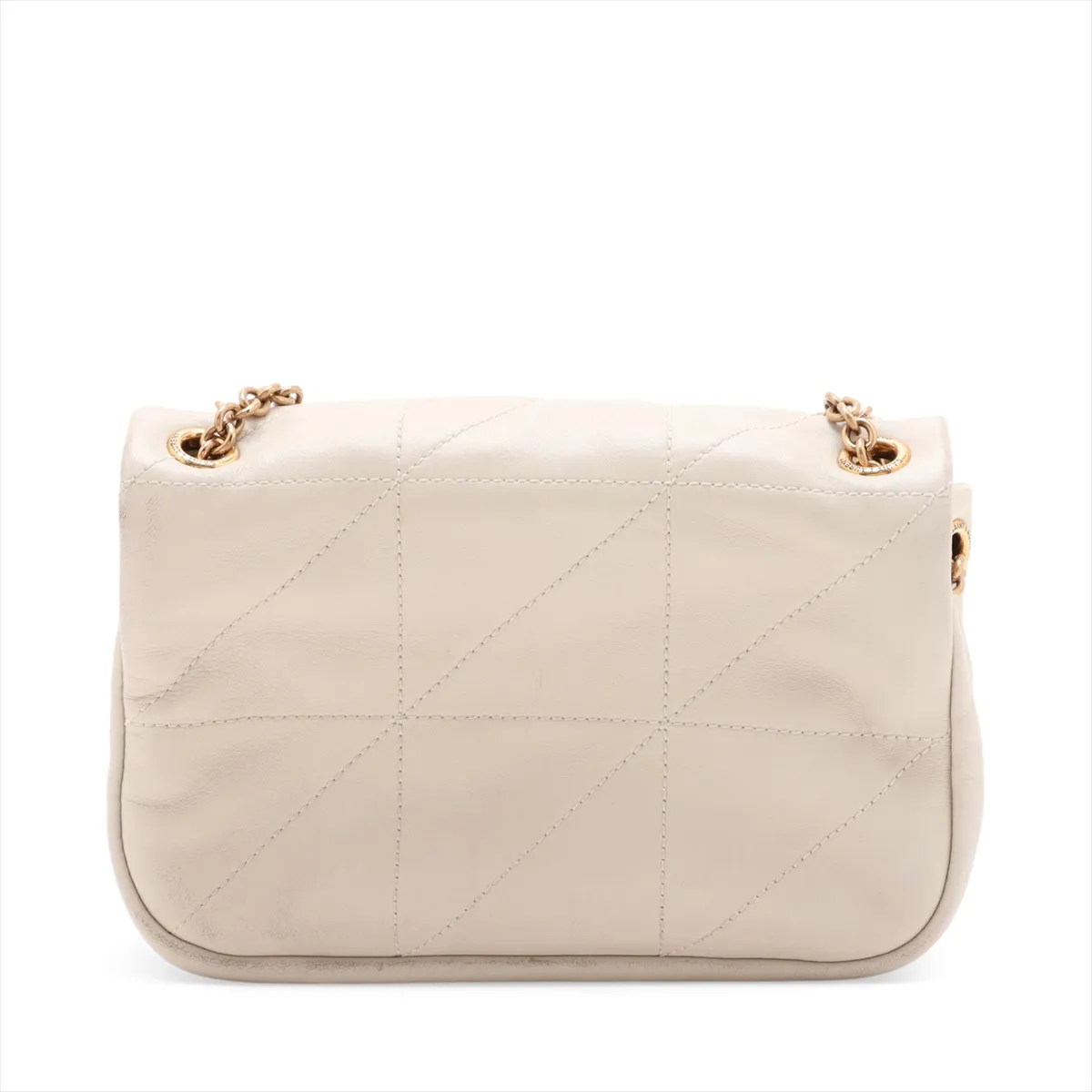 Jamie Leather Chain Shoulder Bag, Beige, 766754 — view 2