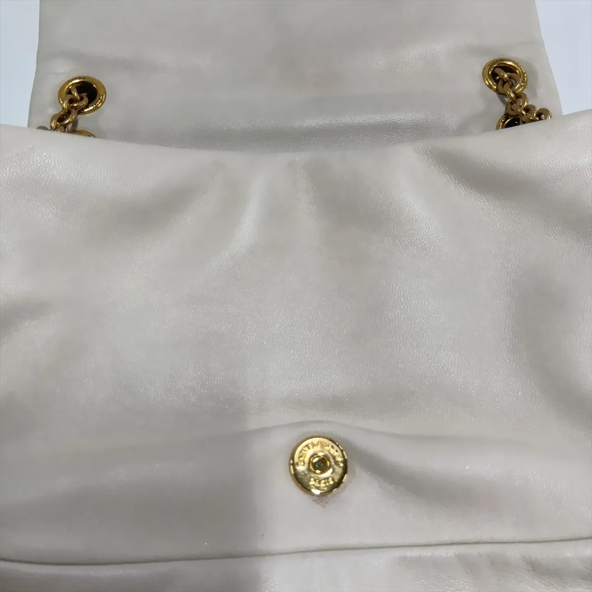 Jamie Leather Chain Shoulder Bag, Beige, 766754 — view 11