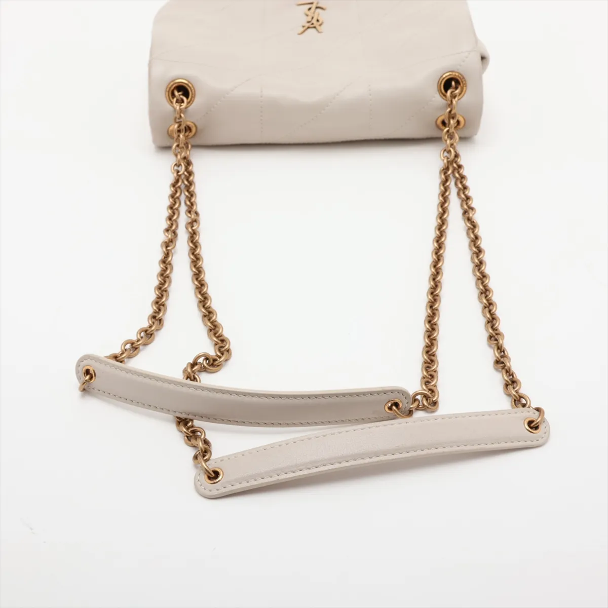 Jamie Leather Chain Shoulder Bag, Beige, 766754 — view 5