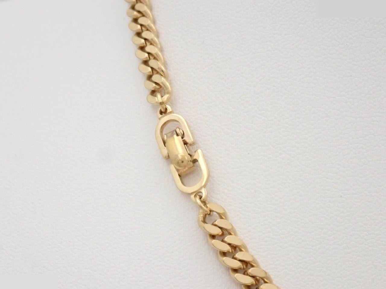 Other line: Precious metal/CD logo rhinestone necklace, chain approximately 40cm. — view 2