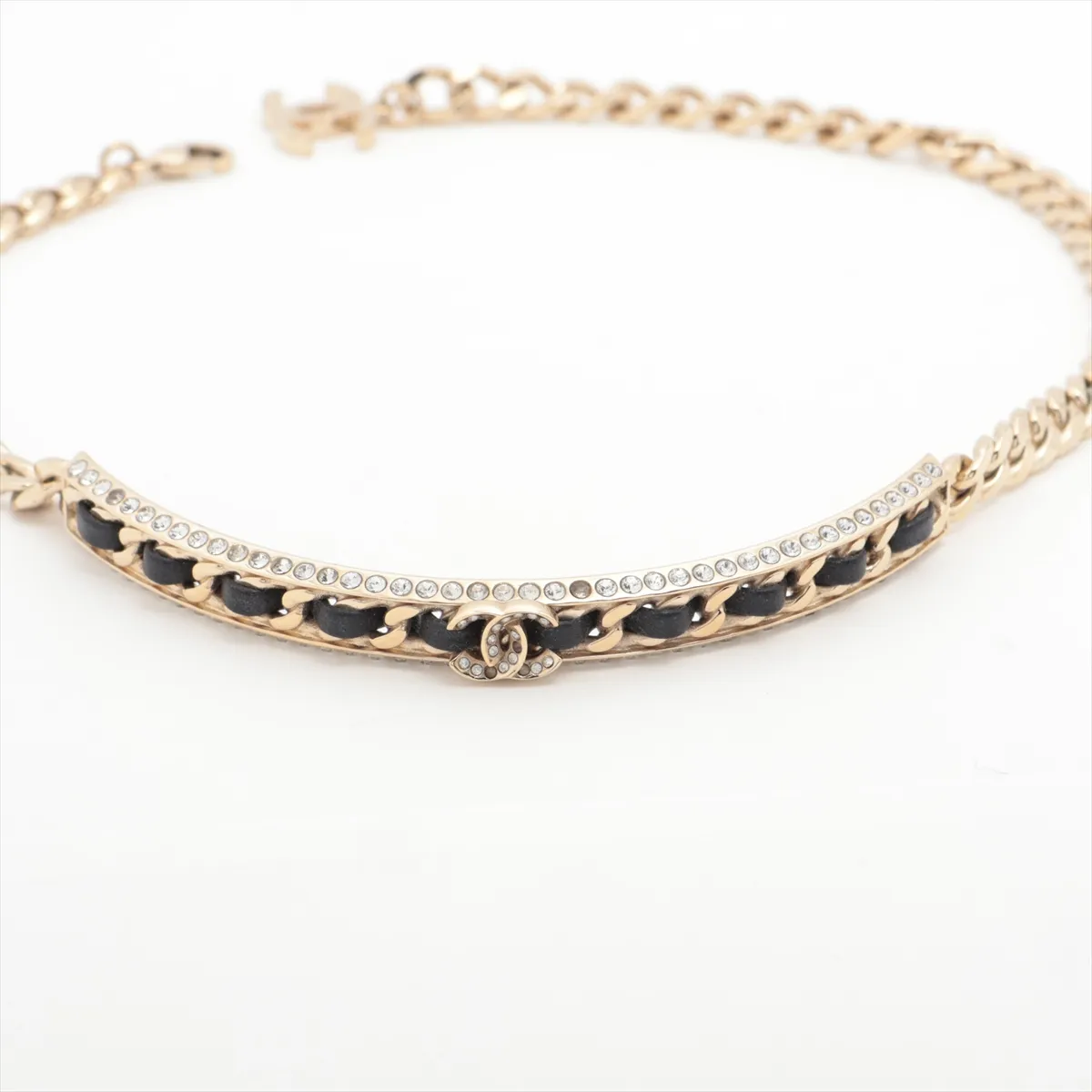 Cocomark B23P Choker GP x Rhinestone x Leather Gold — view 2