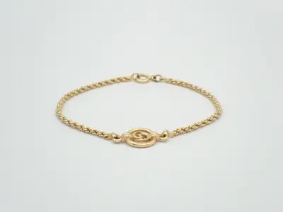 Circle logo bracelet, gold color