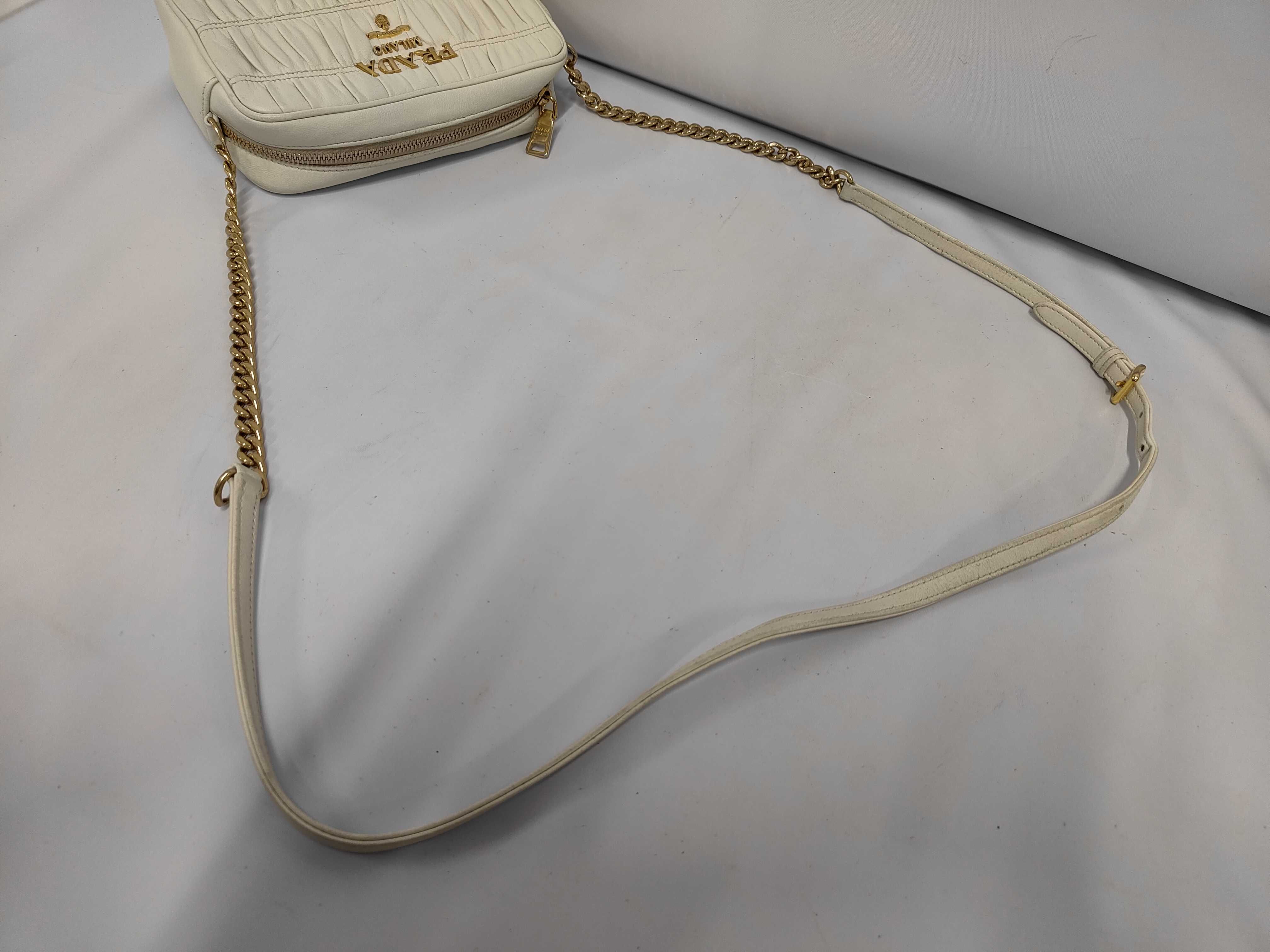 Gathered Nappa Leather Chain Shoulder Bag — view 5