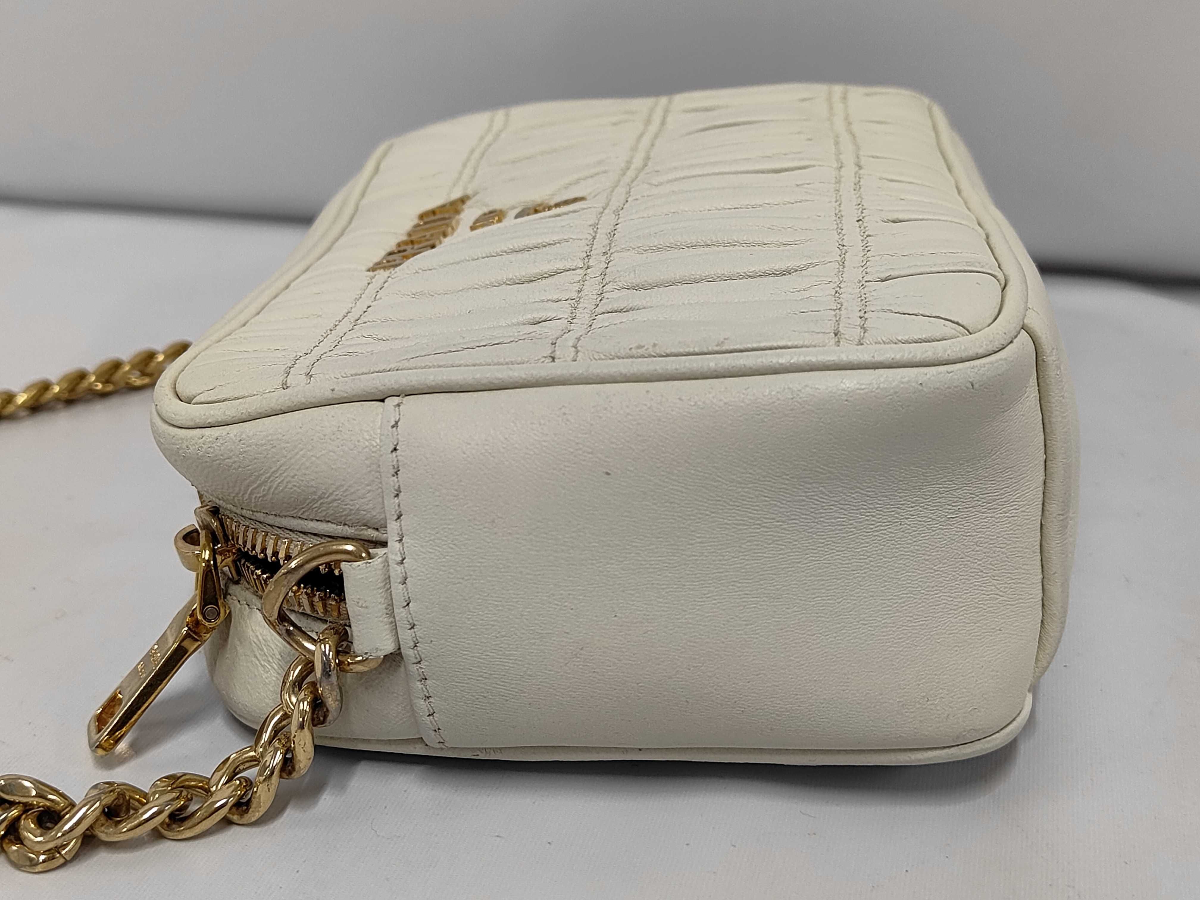 Gathered Nappa Leather Chain Shoulder Bag — view 8