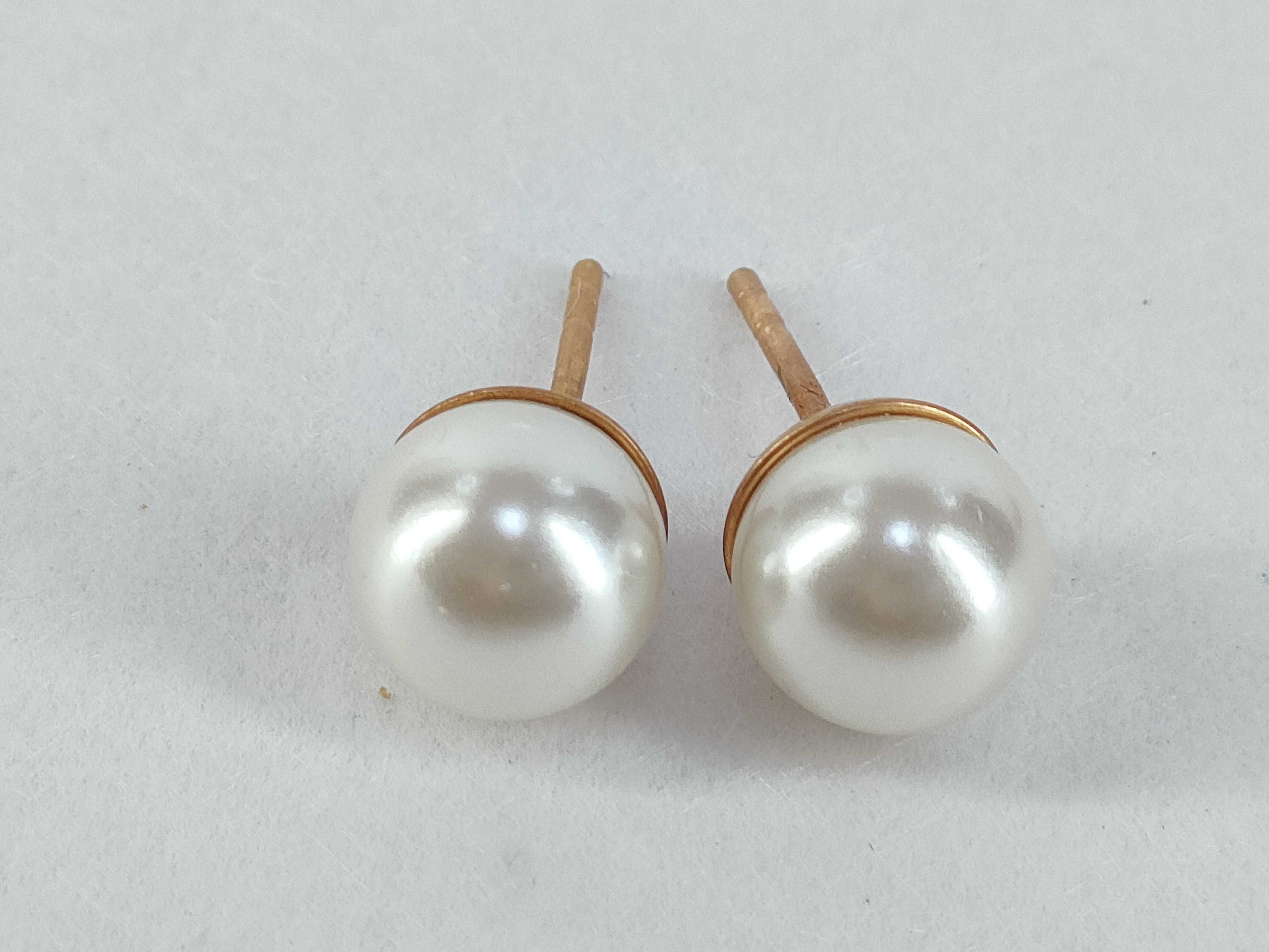 Tribal Flower Pearl Earrings — view 2