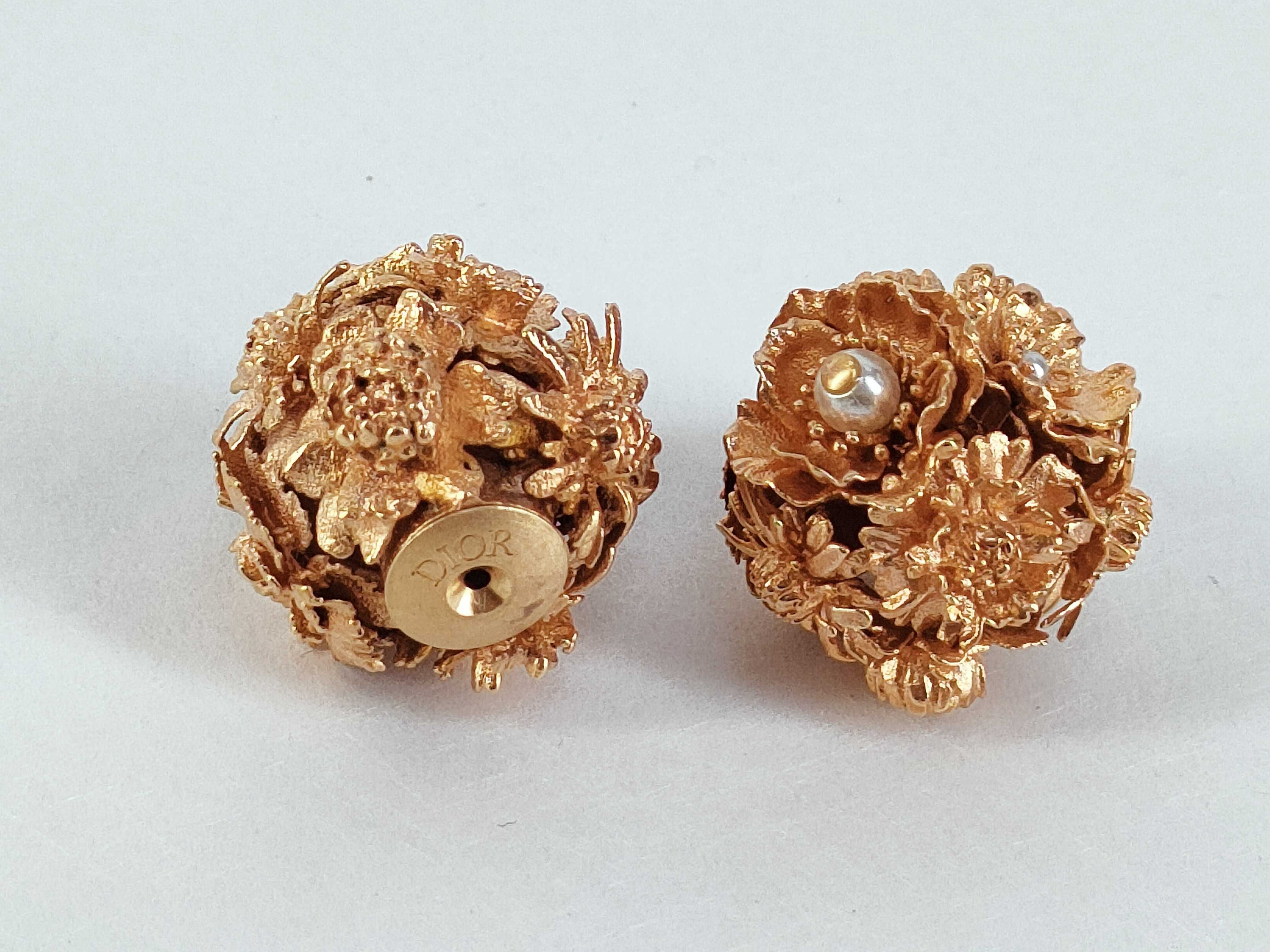 Tribal Flower Pearl Earrings — view 6