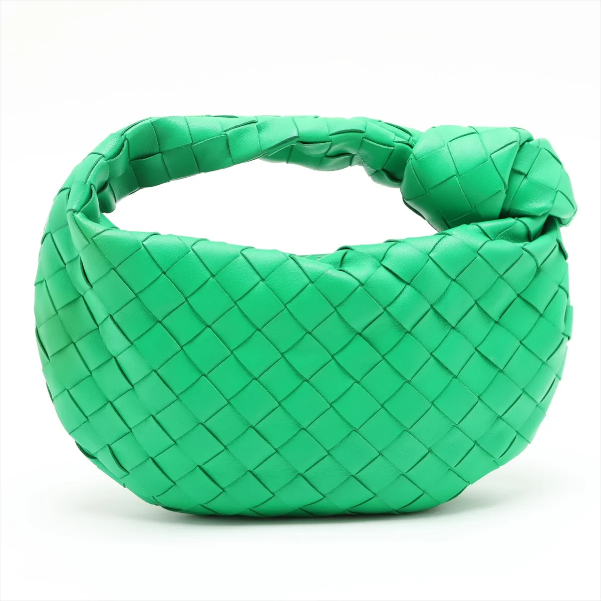 Intrecciato Mini Jodie Leather Handbag, Green — view 2