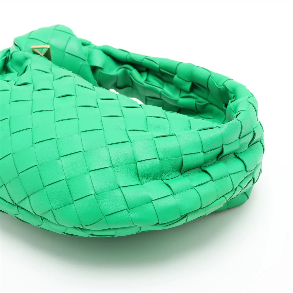 Intrecciato Mini Jodie Leather Handbag, Green — view 3