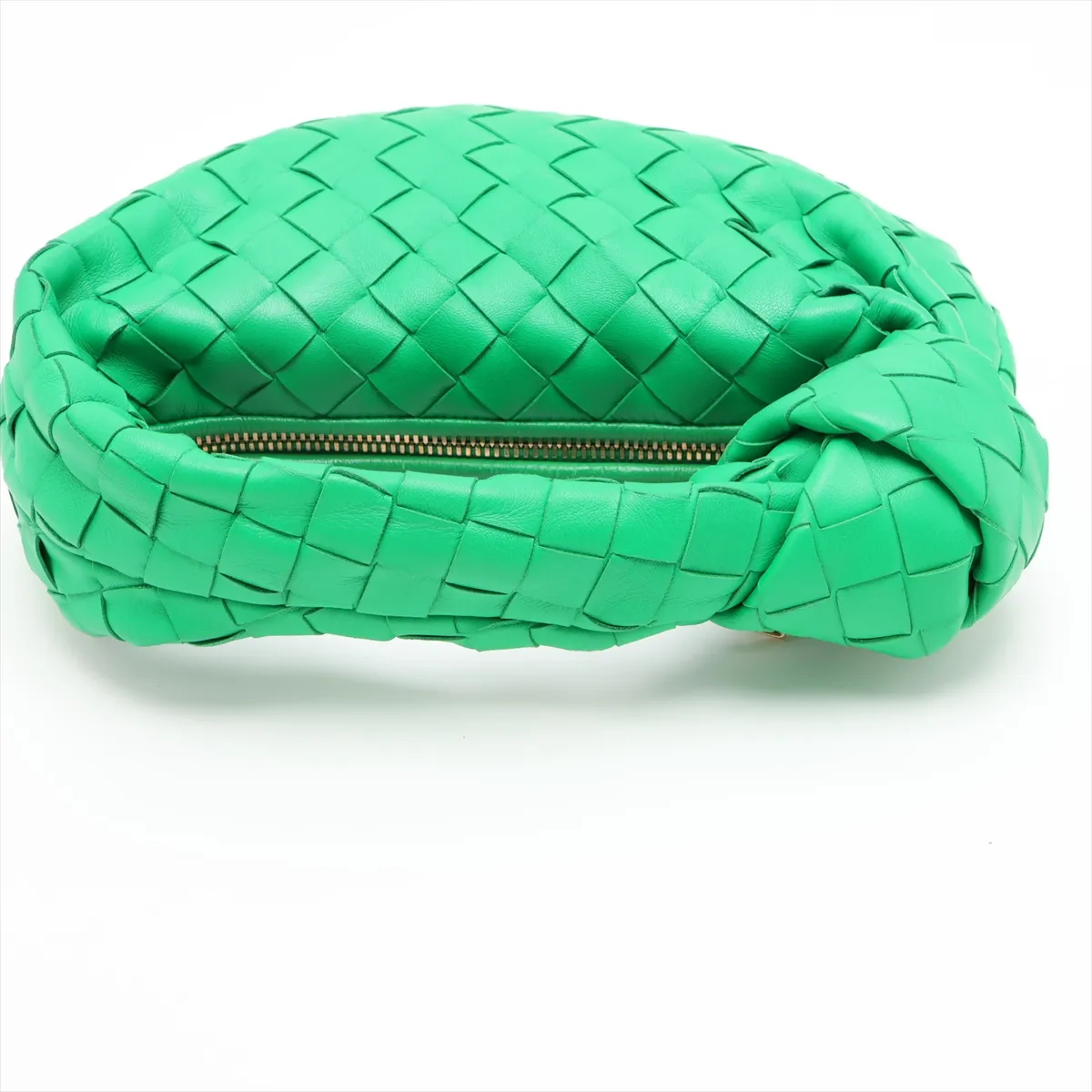 Intrecciato Mini Jodie Leather Handbag, Green — view 5