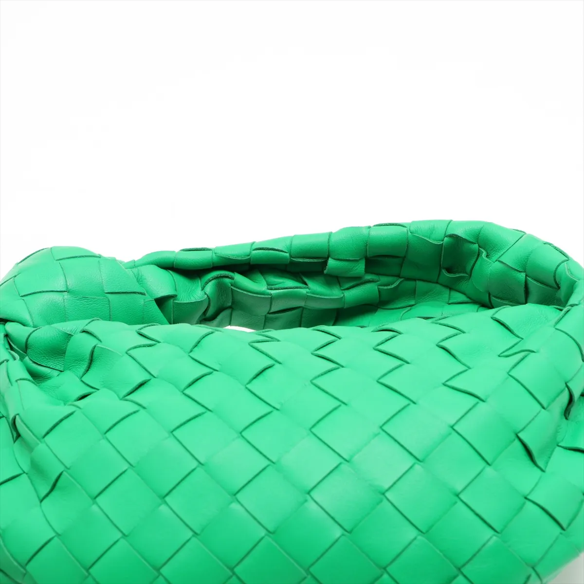 Intrecciato Mini Jodie Leather Handbag, Green — view 6