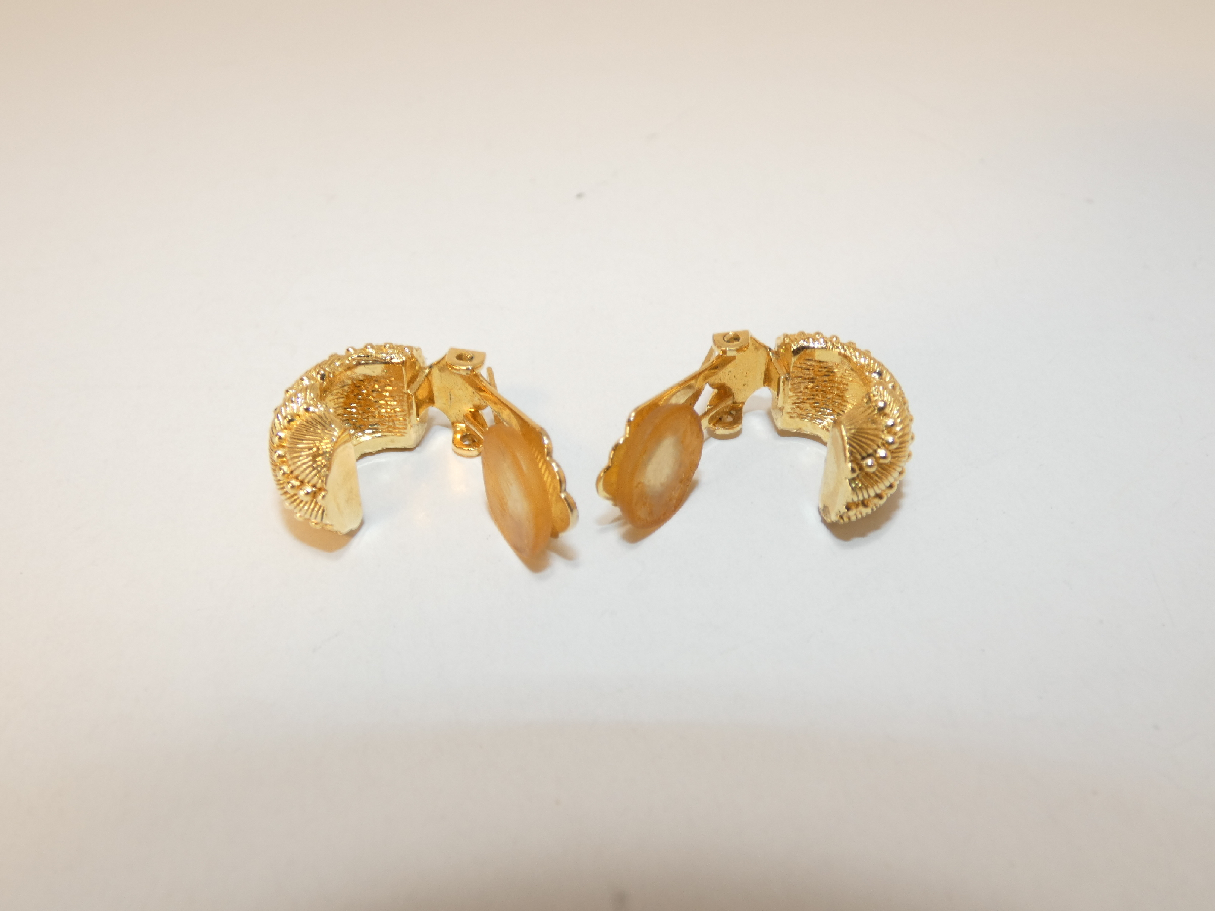 Vintage Metal Gold Earrings — view 3