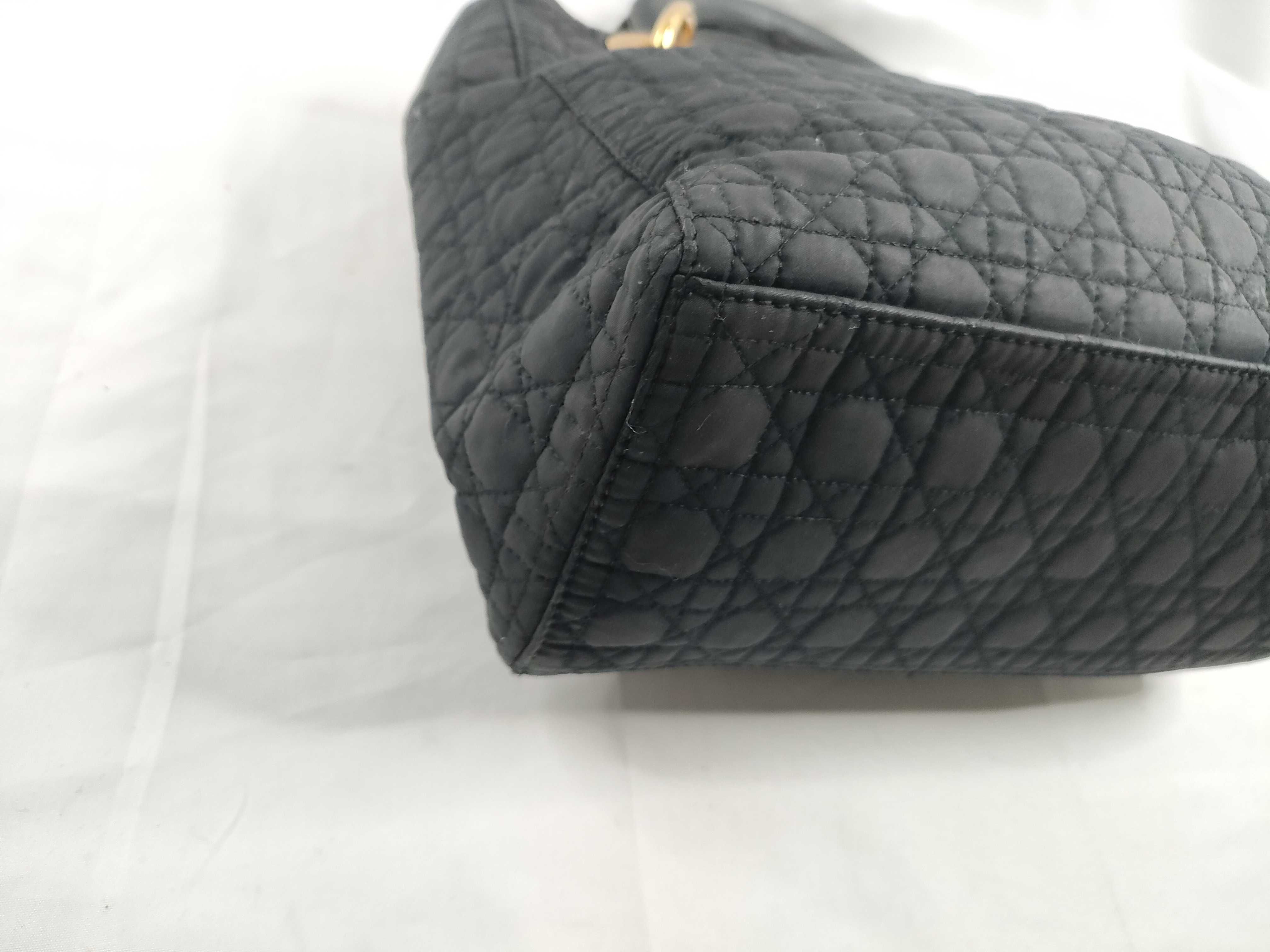 Lady Dior Handbag Lady Cannage Nylon Black Handbag — view 3