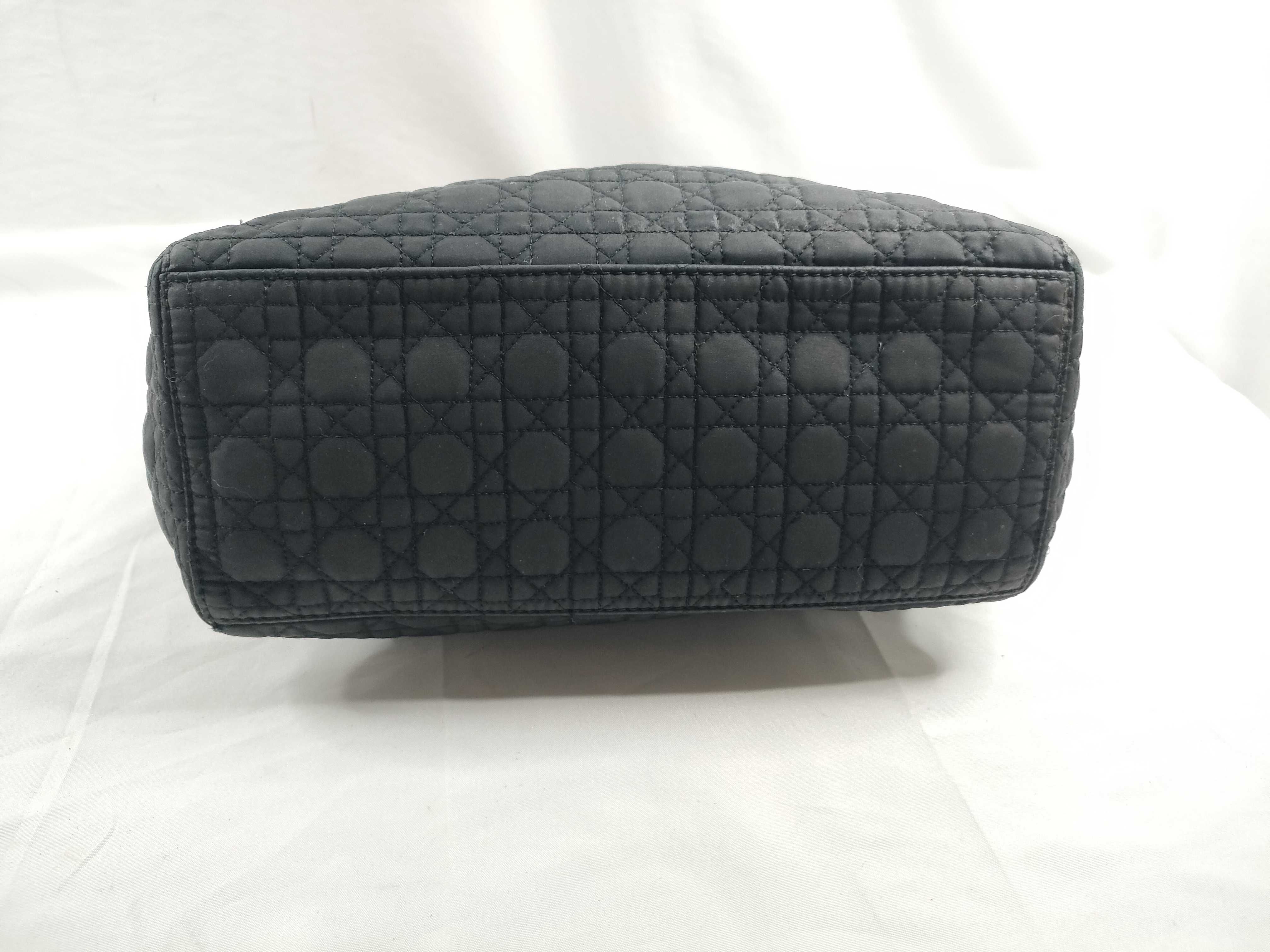 Lady Dior Handbag Lady Cannage Nylon Black Handbag — view 4
