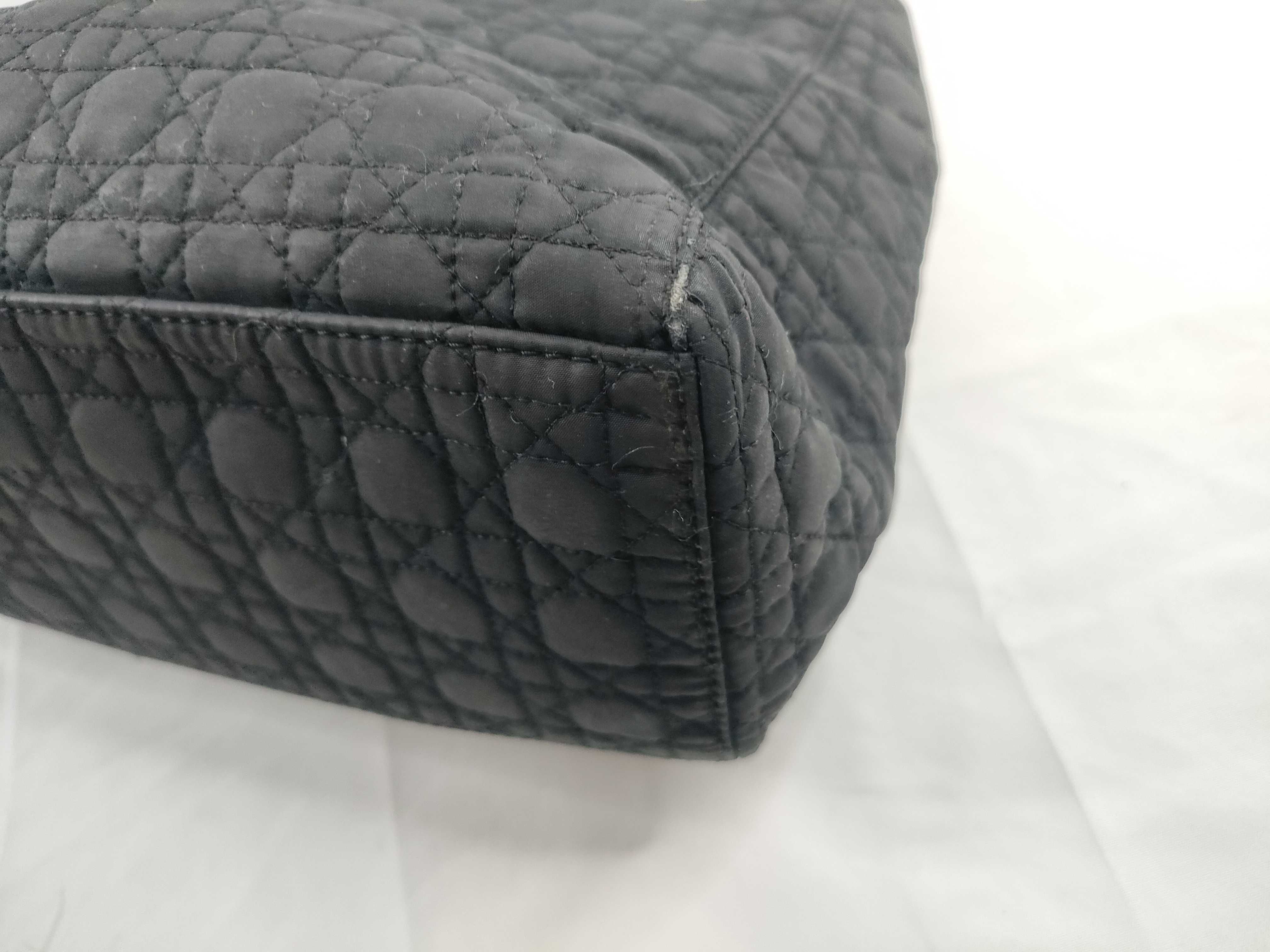 Lady Dior Handbag Lady Cannage Nylon Black Handbag — view 5