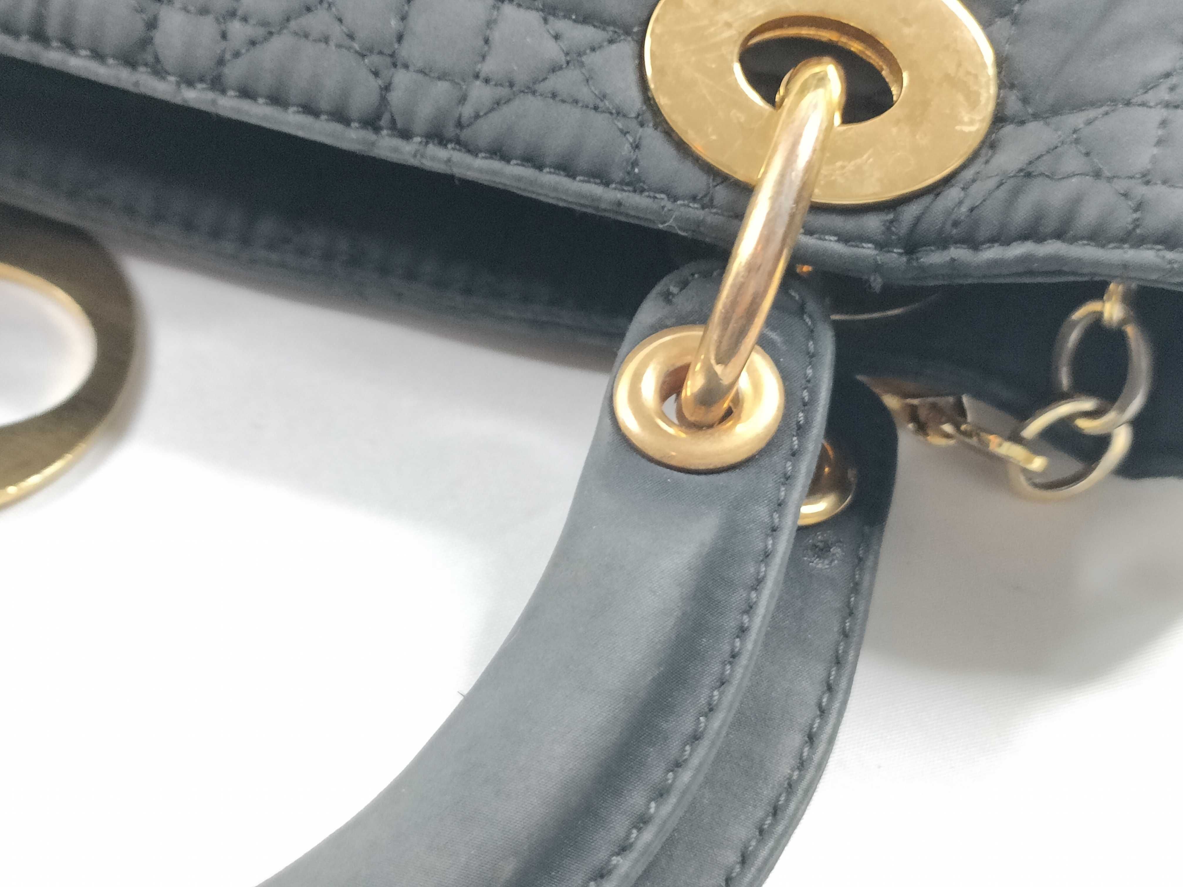 Lady Dior Handbag Lady Cannage Nylon Black Handbag — view 7