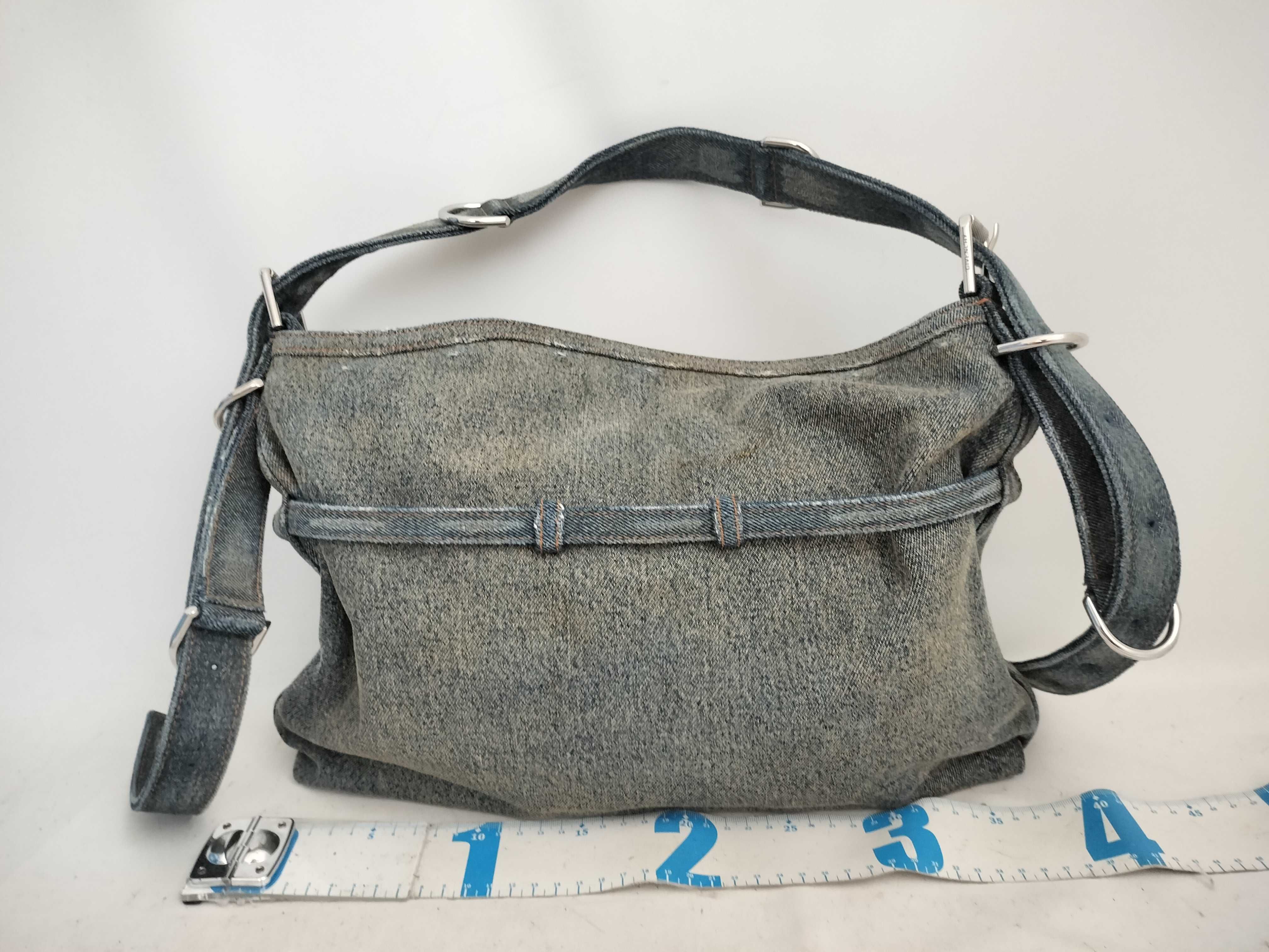 Voyeux Medium Denim Shoulder Bag, Blue — view 2
