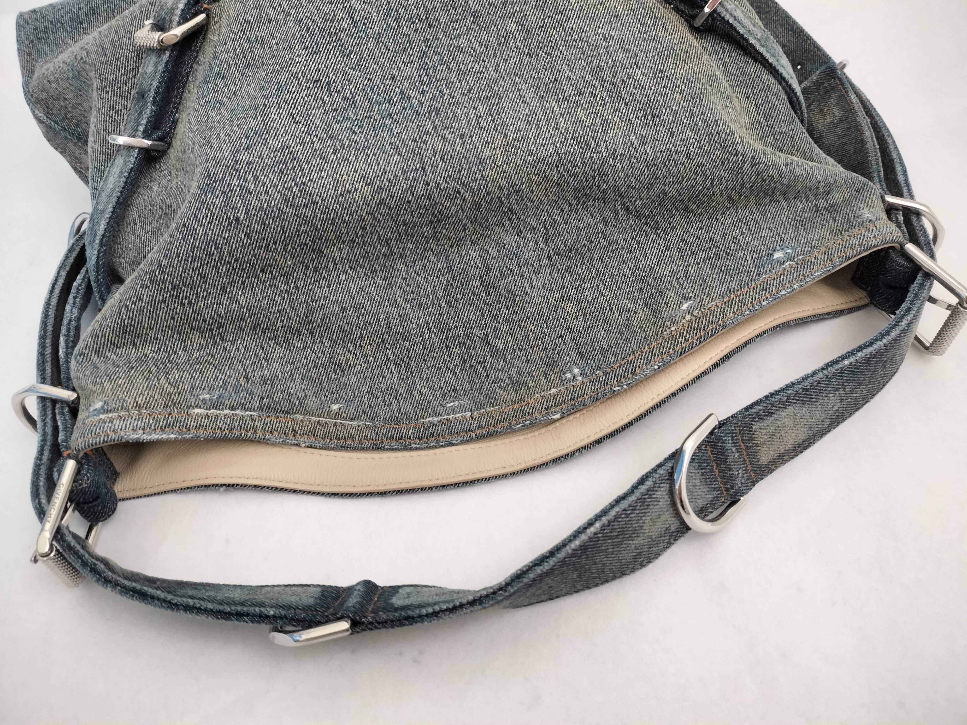 Voyeux Medium Denim Shoulder Bag, Blue — view 3