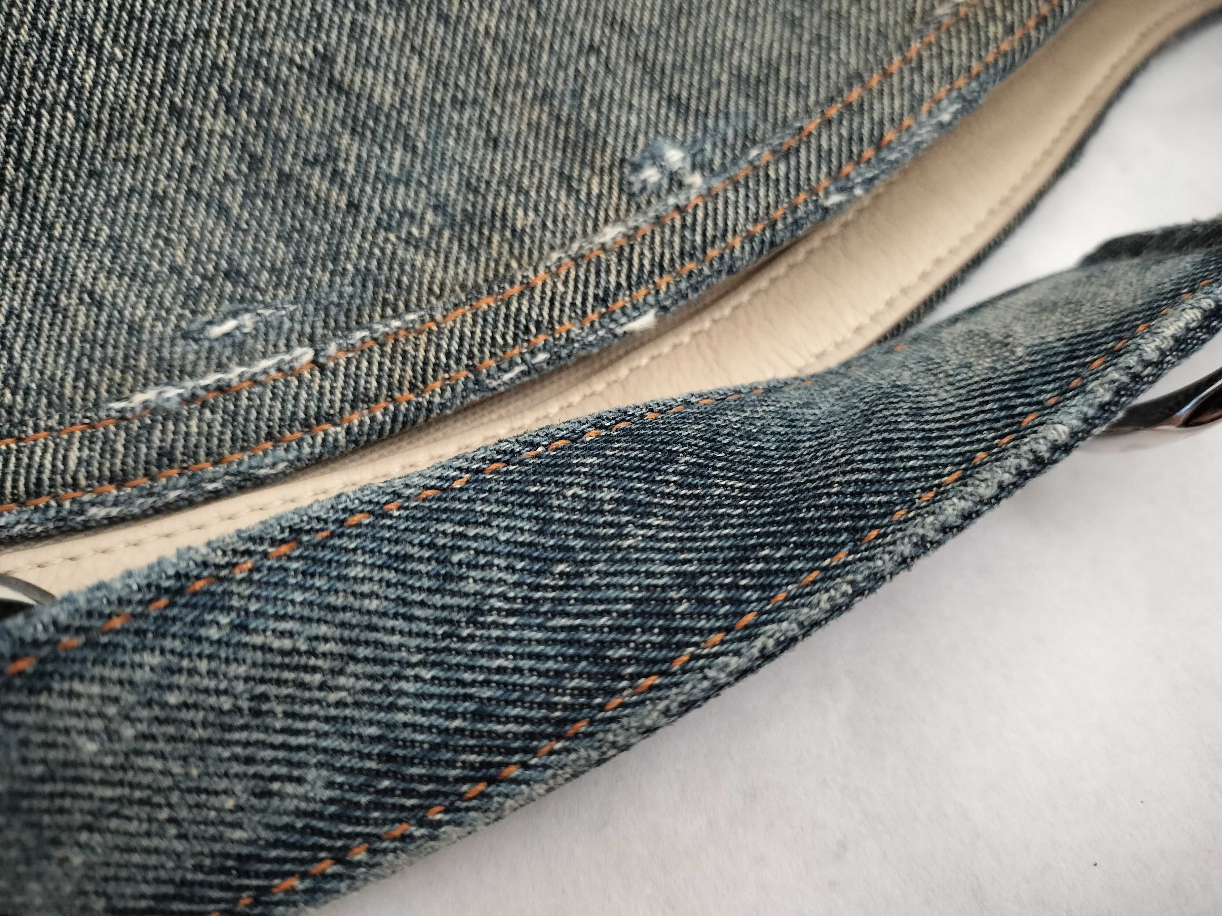 Voyeux Medium Denim Shoulder Bag, Blue — view 4