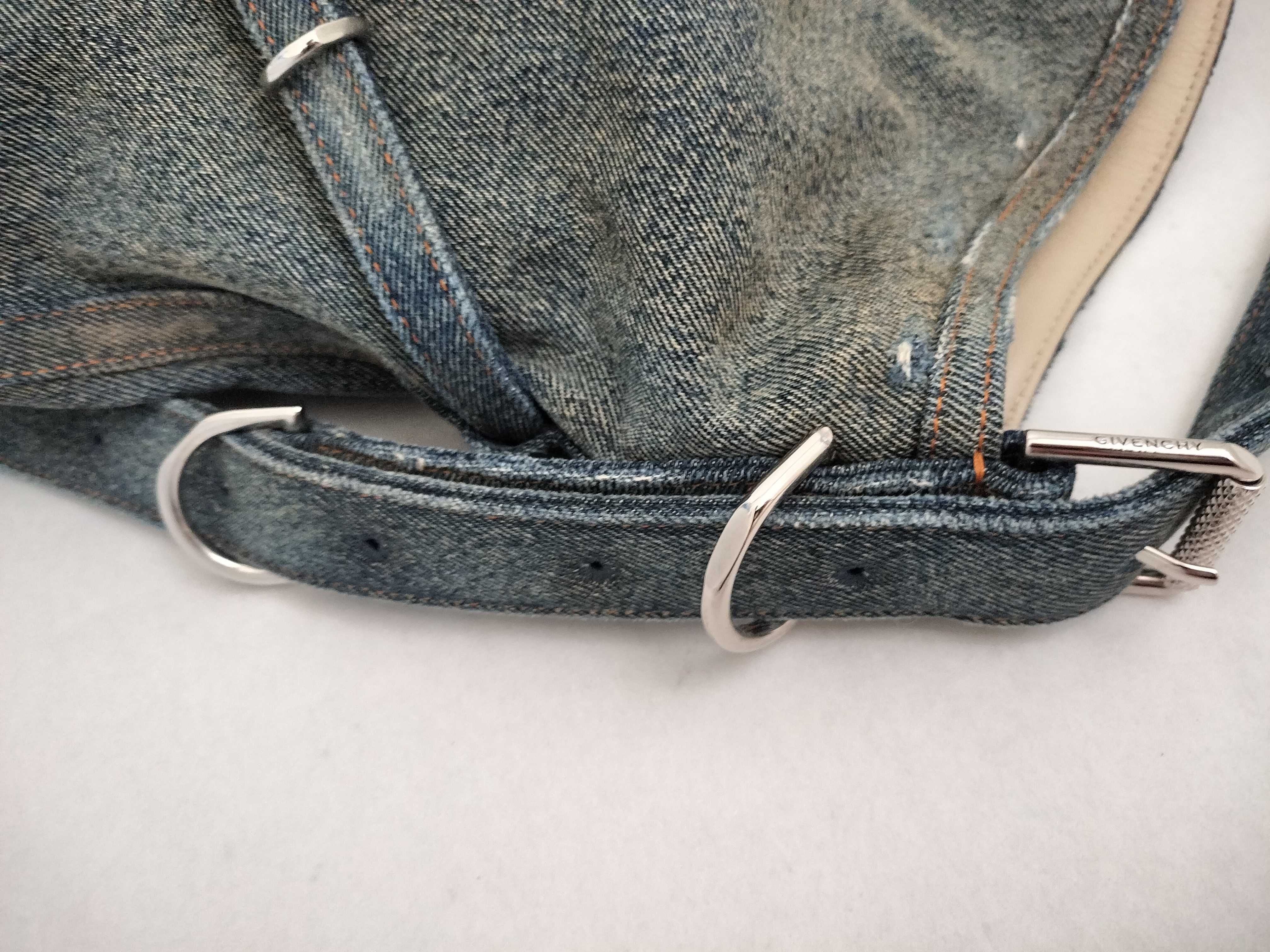 Voyeux Medium Denim Shoulder Bag, Blue — view 5