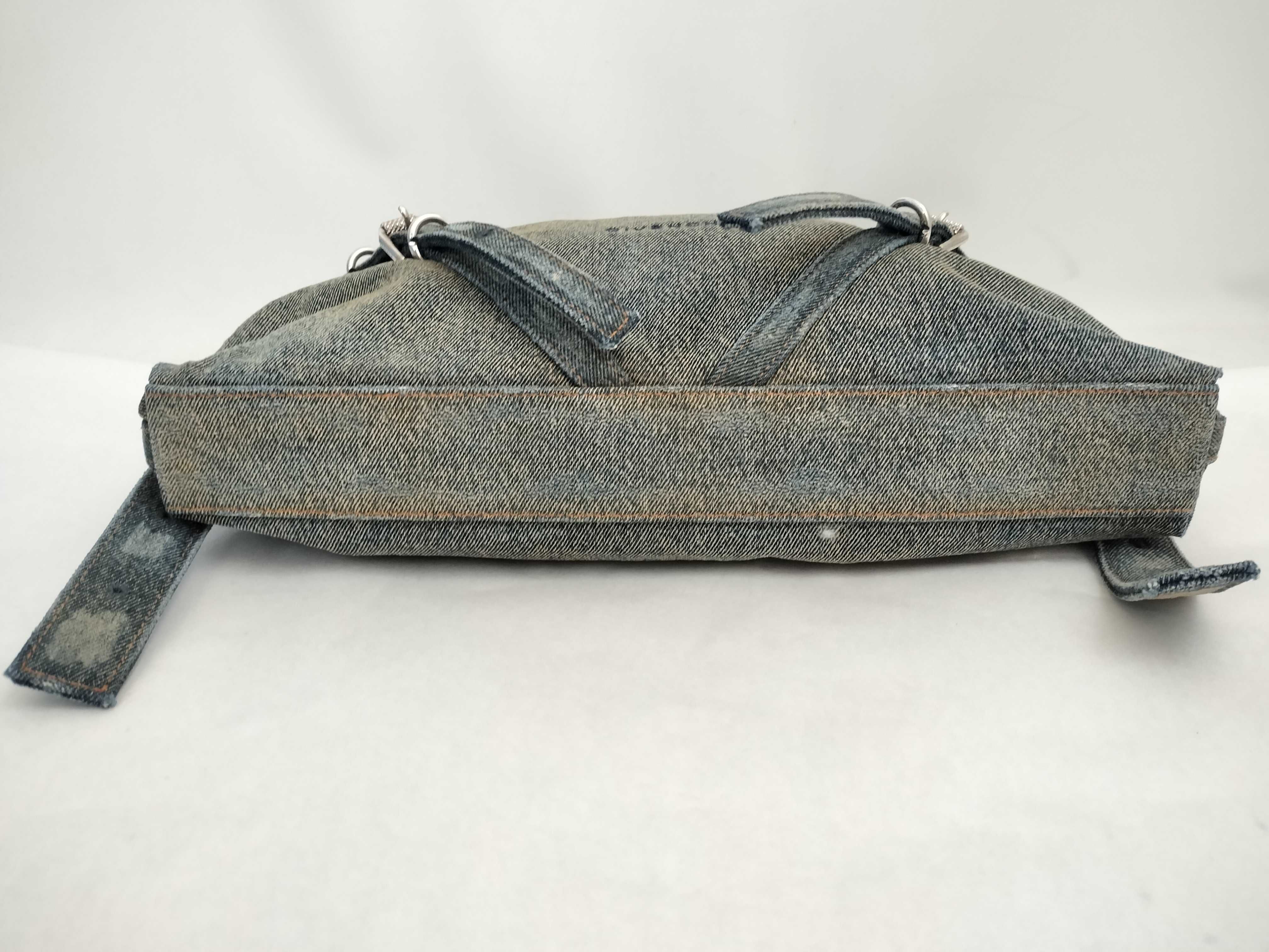Voyeux Medium Denim Shoulder Bag, Blue — view 7
