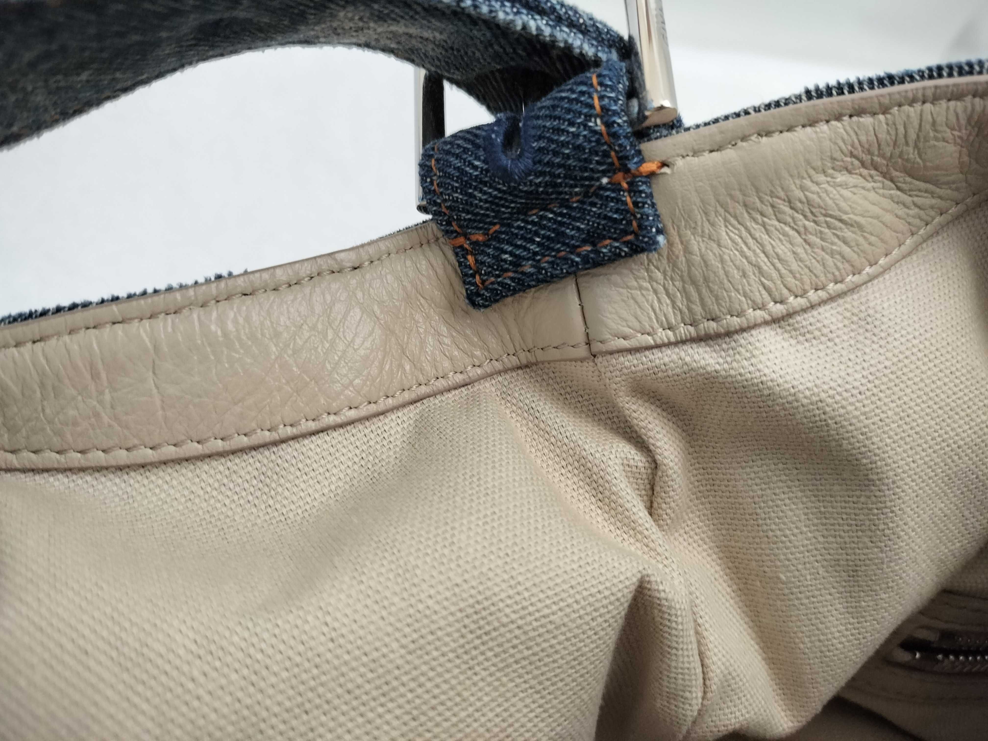 Voyeux Medium Denim Shoulder Bag, Blue — view 8