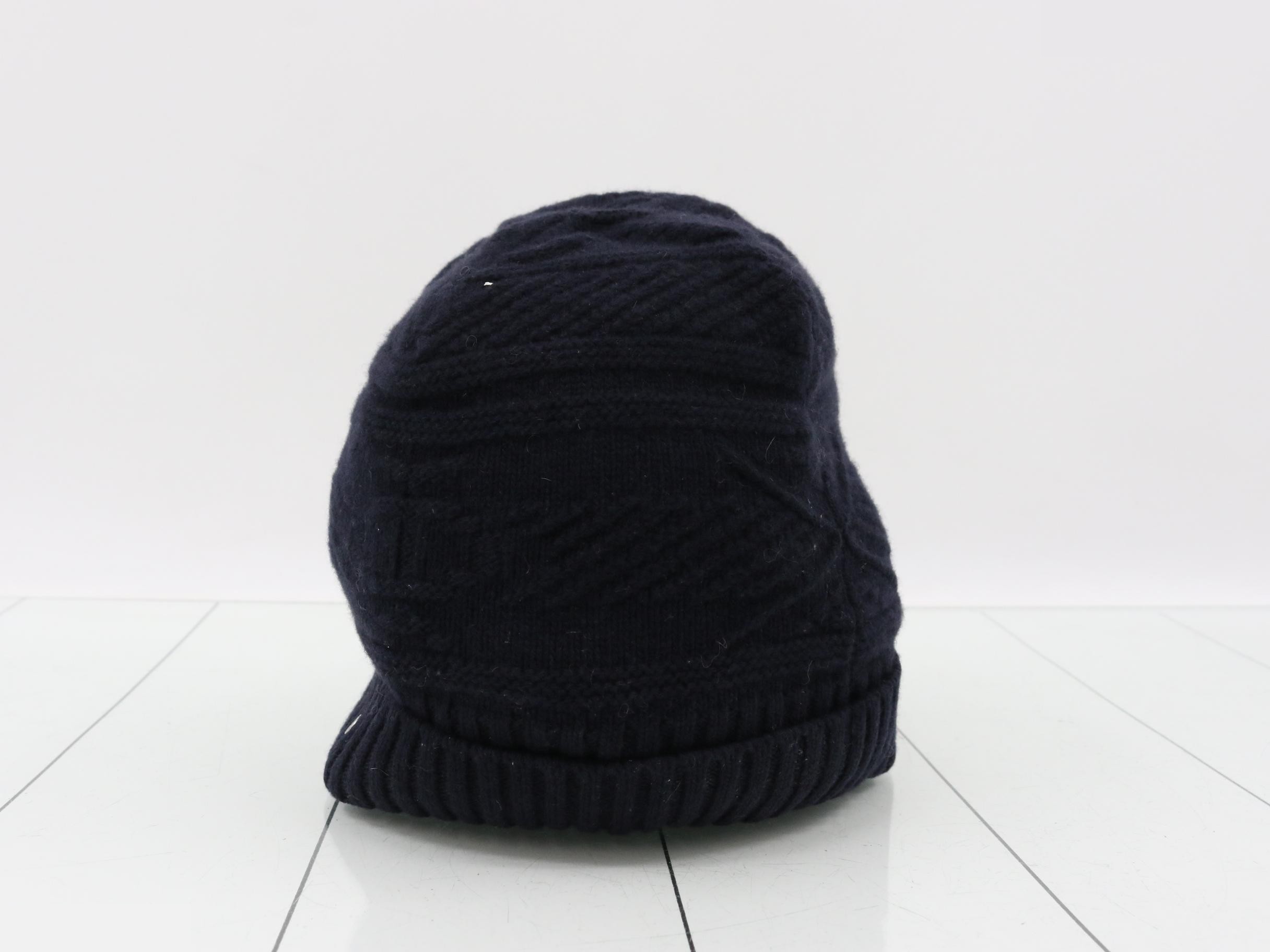 Knit hat, all-over pattern, navy — view 2