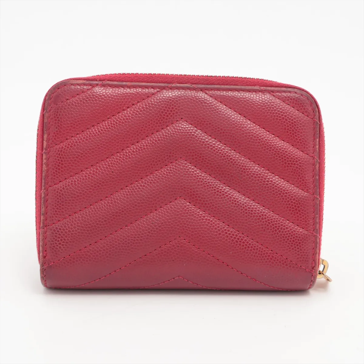 Cassandra YSL Logo GUE403723 Leather Compact Wallet Red — view 2