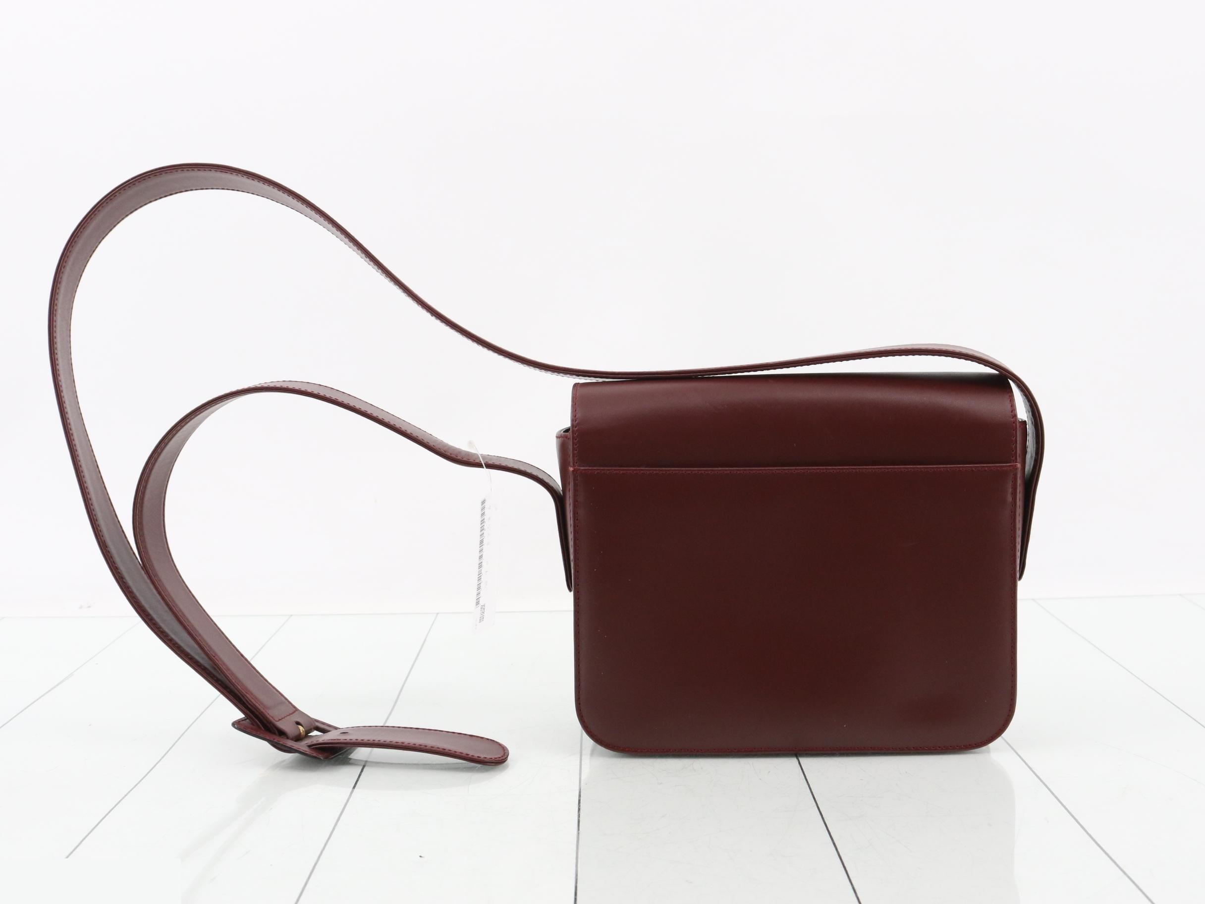 Must Line Leather Shoulder Bag, Bordeaux — view 2