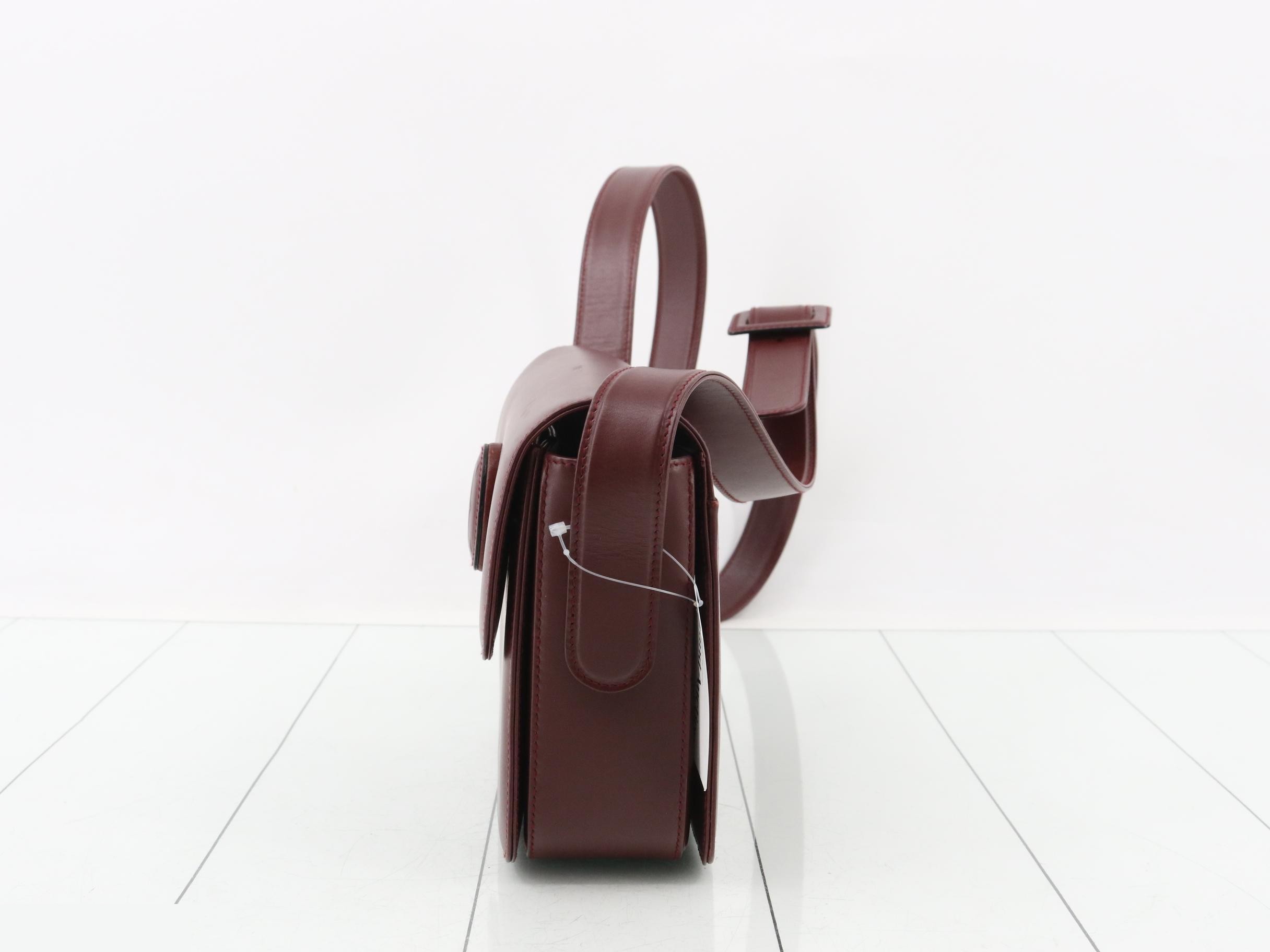 Must Line Leather Shoulder Bag, Bordeaux — view 3