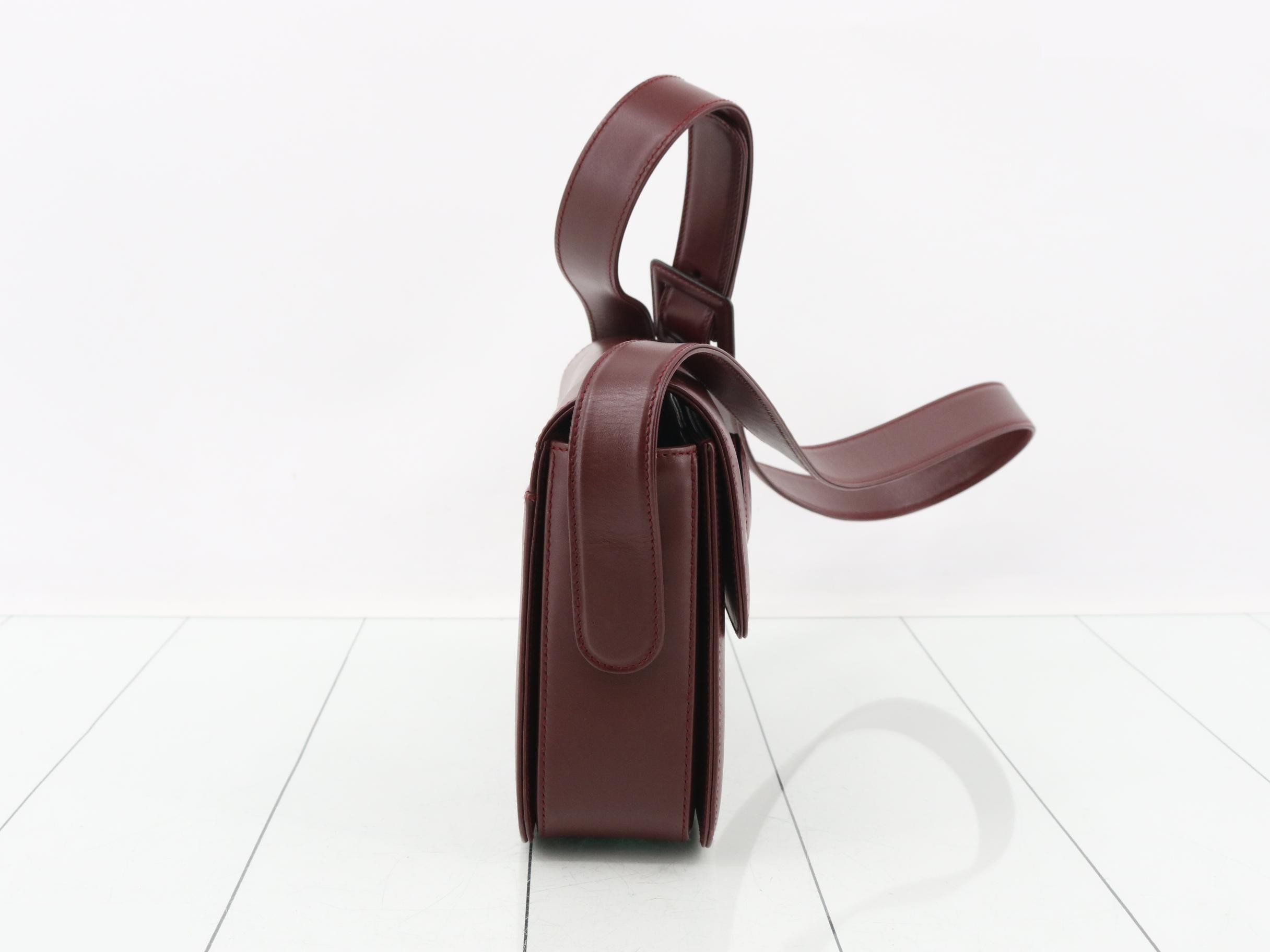 Must Line Leather Shoulder Bag, Bordeaux — view 4