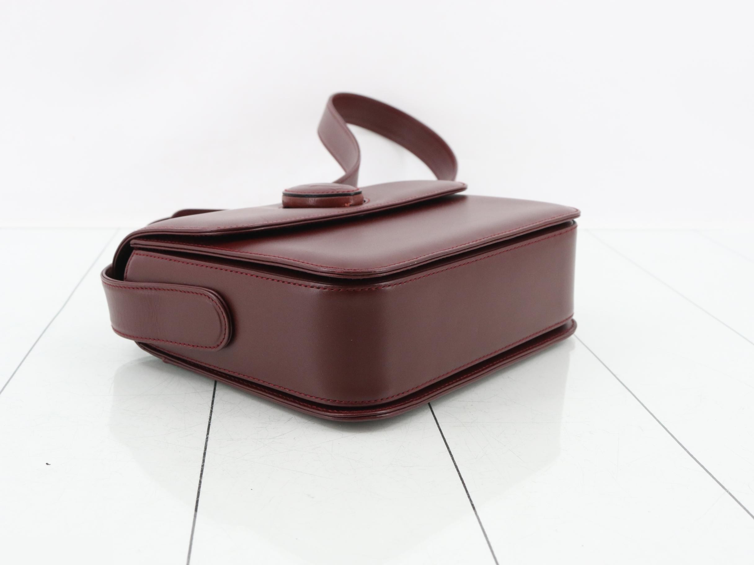 Must Line Leather Shoulder Bag, Bordeaux — view 5