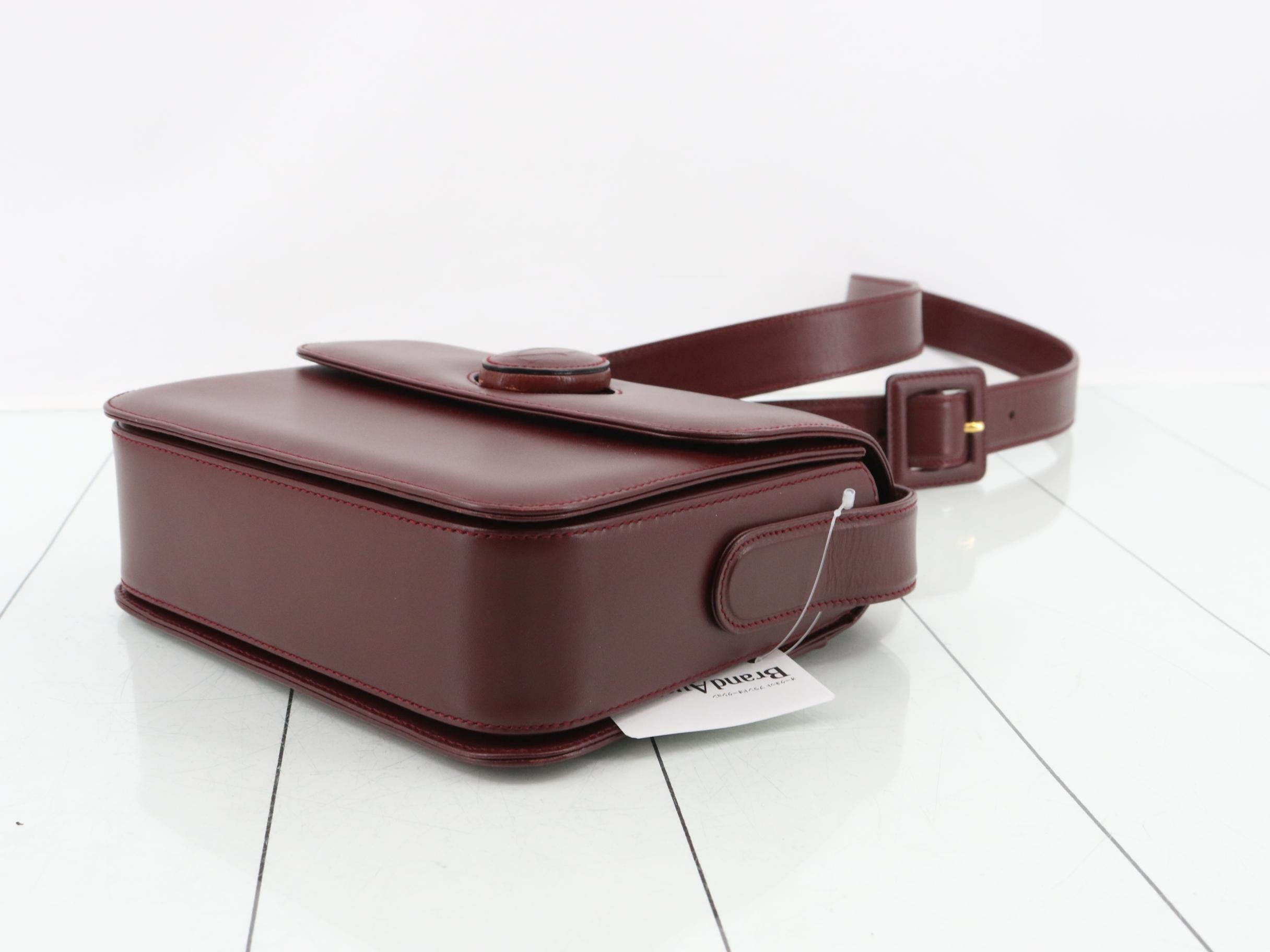 Must Line Leather Shoulder Bag, Bordeaux — view 6