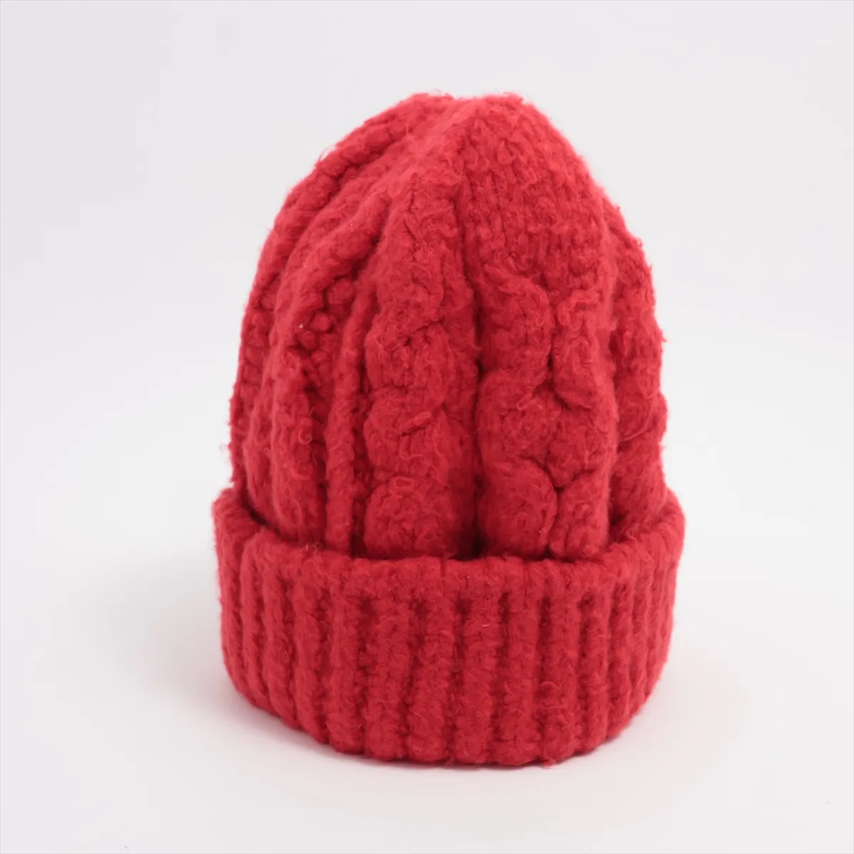 knit cap cotton x nylon red — view 2