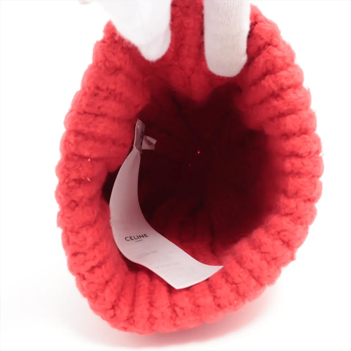 knit cap cotton x nylon red — view 4