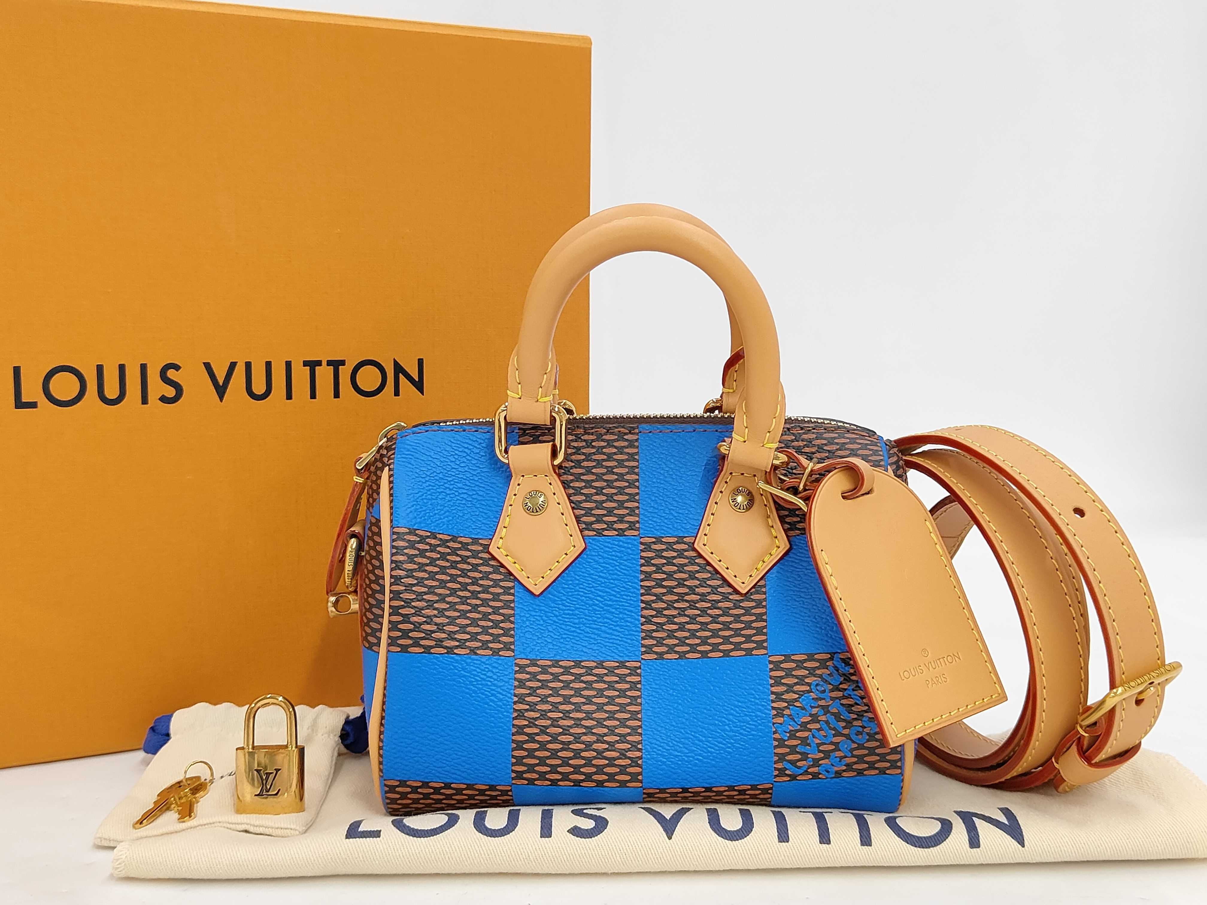 Speedy Bandoulière 18 Damier Pop Blue N40595 RFID Shoulder Bag