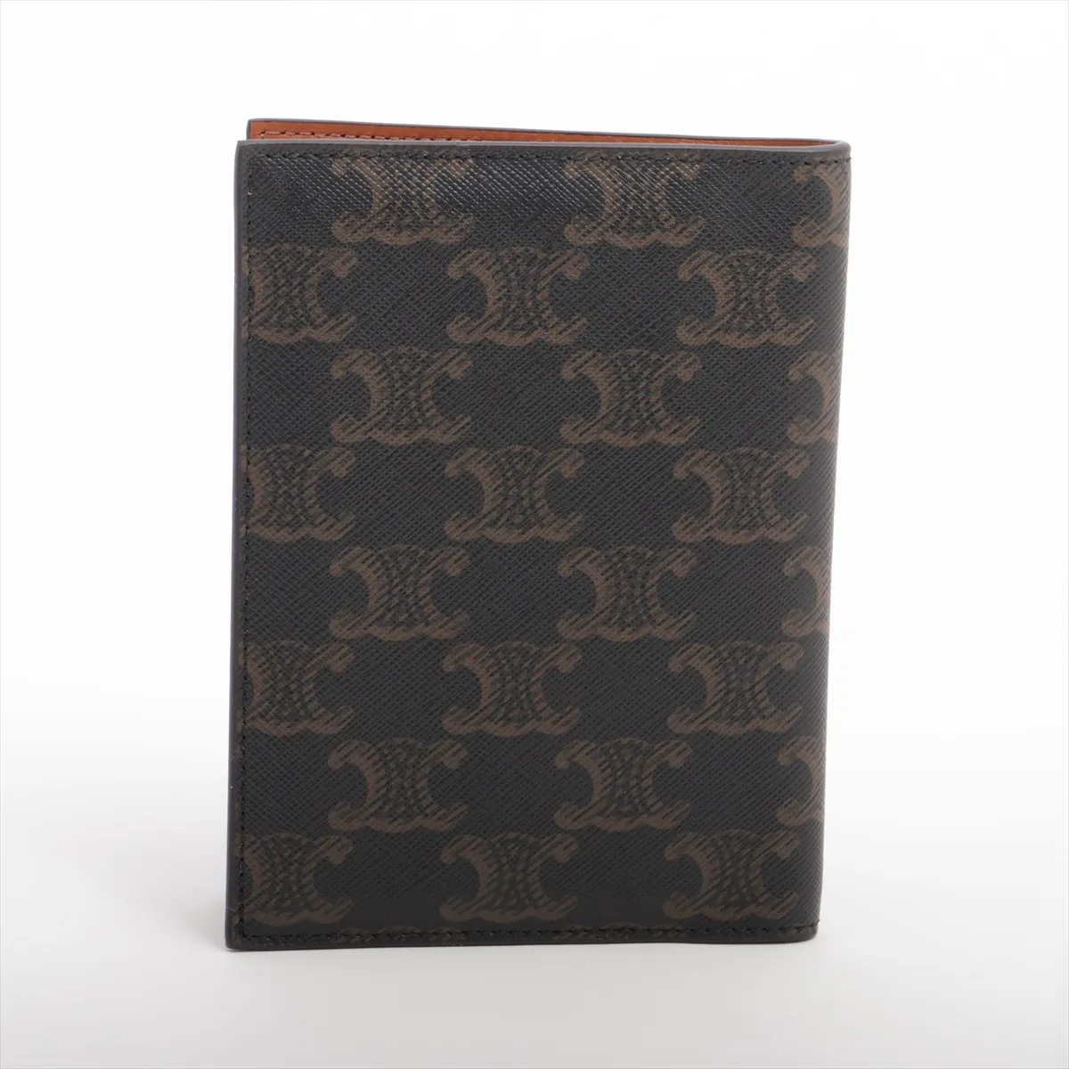 Triomphe PVC x Leather Passport Case Black x Brown