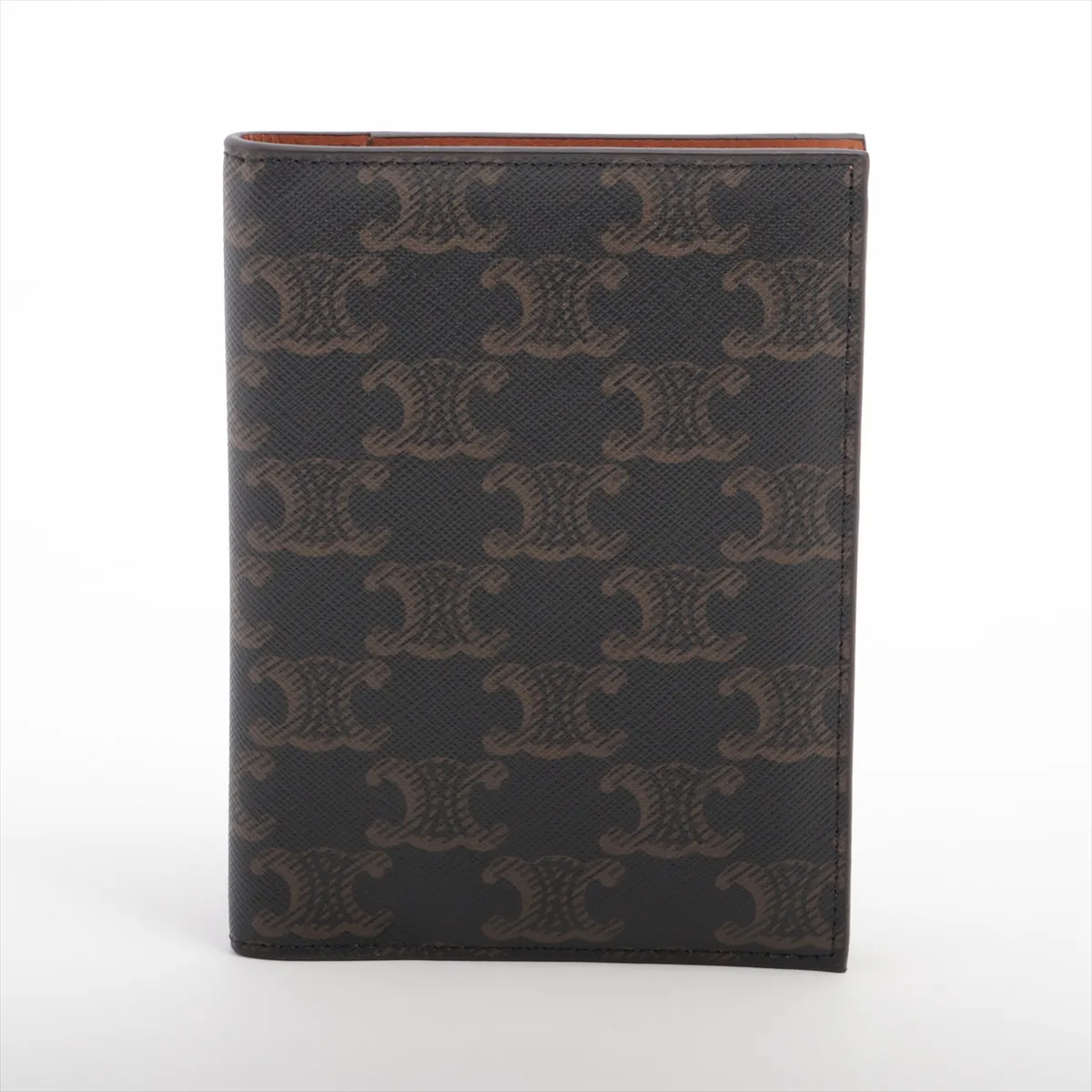 Triomphe PVC x Leather Passport Case Black x Brown — view 2