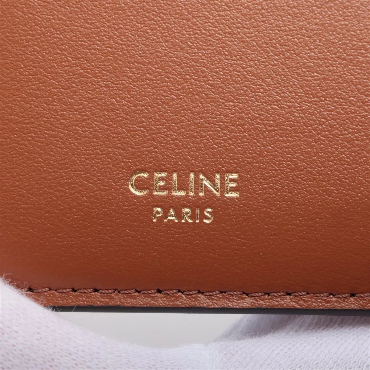 Triomphe PVC x Leather Passport Case Black x Brown — view 4