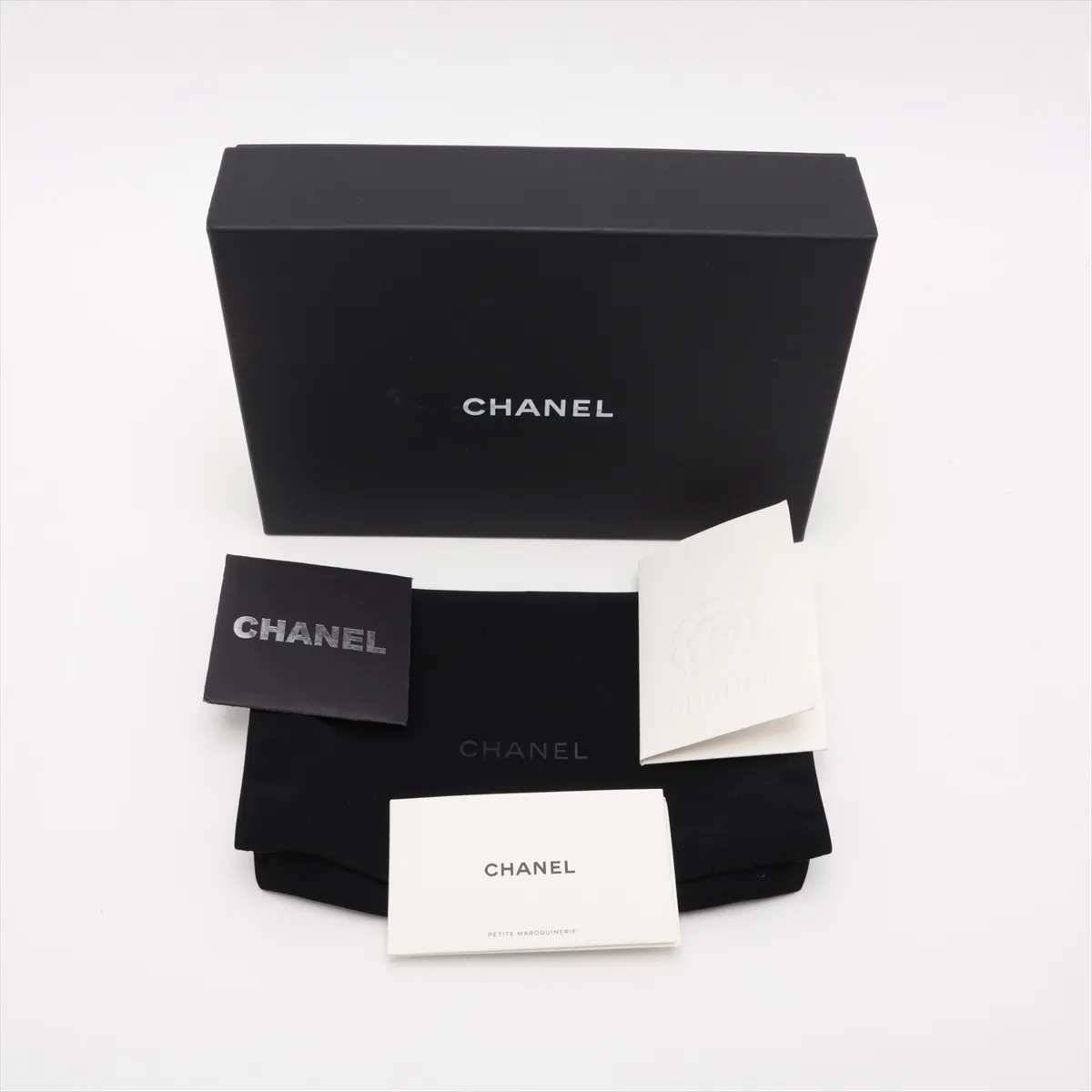 Matelassé Lambskin Chain Wallet, Black with Gold Hardware, J87TGUJ3, Random Plate — view 11