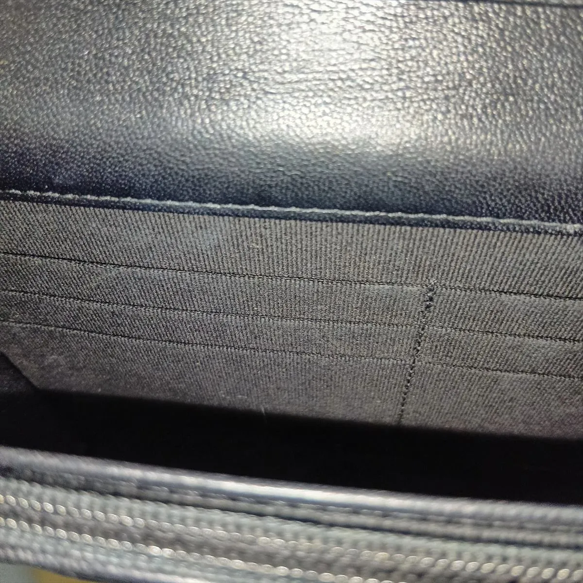 Matelassé Lambskin Chain Wallet, Black with Gold Hardware, J87TGUJ3, Random Plate — view 12