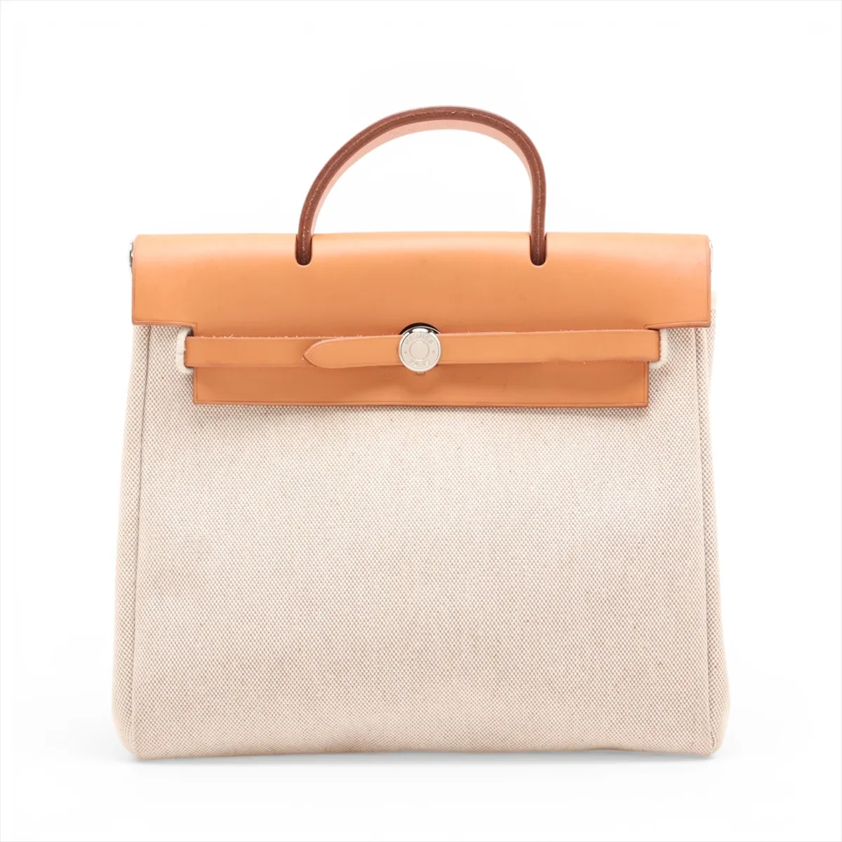 Herbag Ad PM Toile H x Vache Hunter Beige x Brown Silver Hardware G: 2003 — view 2
