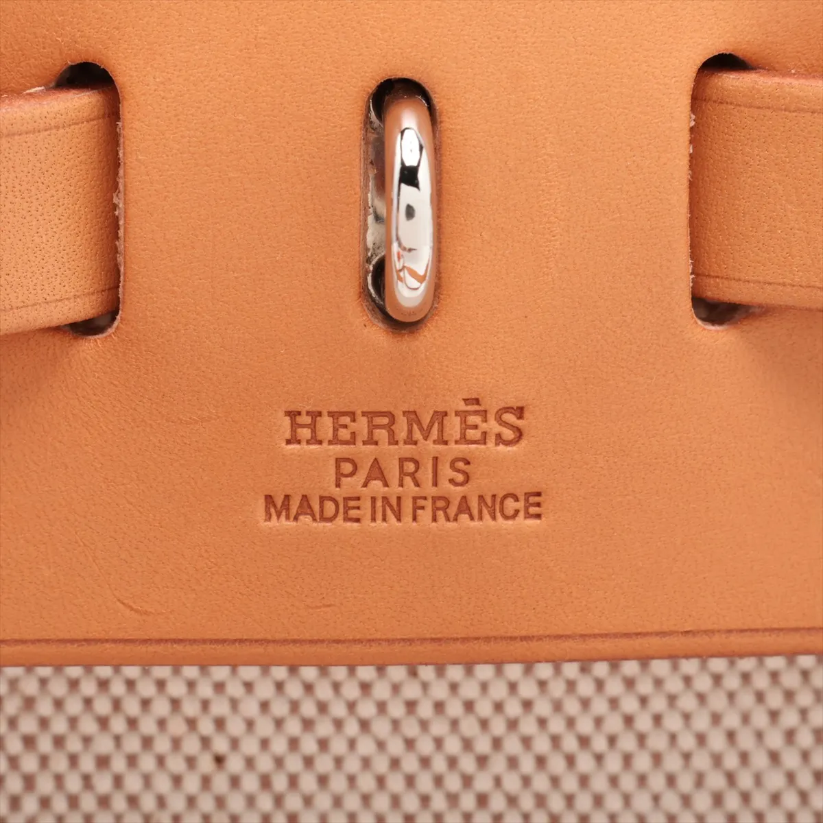 Herbag Ad PM Toile H x Vache Hunter Beige x Brown Silver Hardware G: 2003 — view 11