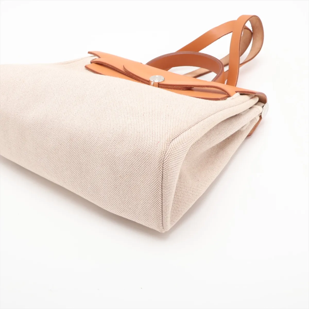 Herbag Ad PM Toile H x Vache Hunter Beige x Brown Silver Hardware G: 2003 — view 3